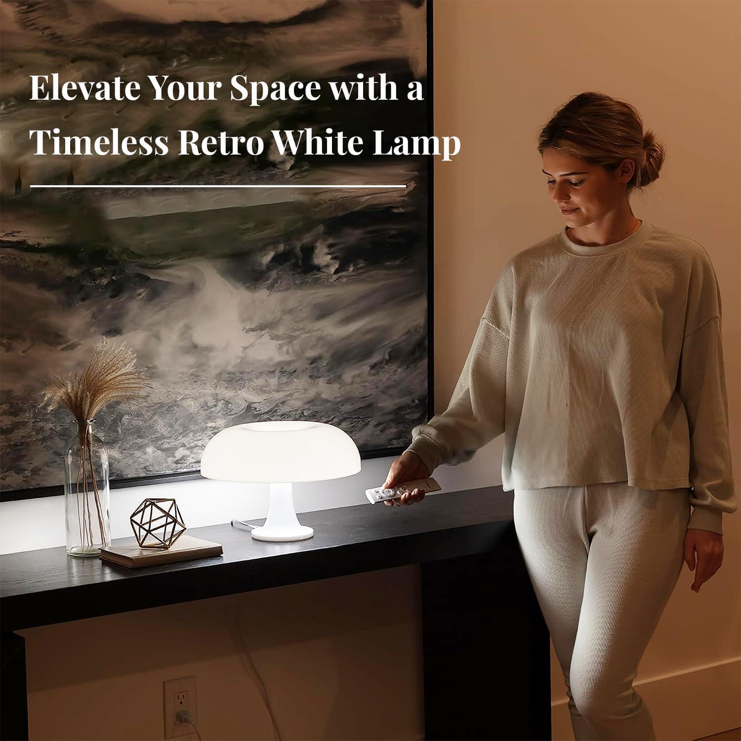 Lámpara de Champiñón OKUNS Blanca Dimmable 3 Modos 32cm