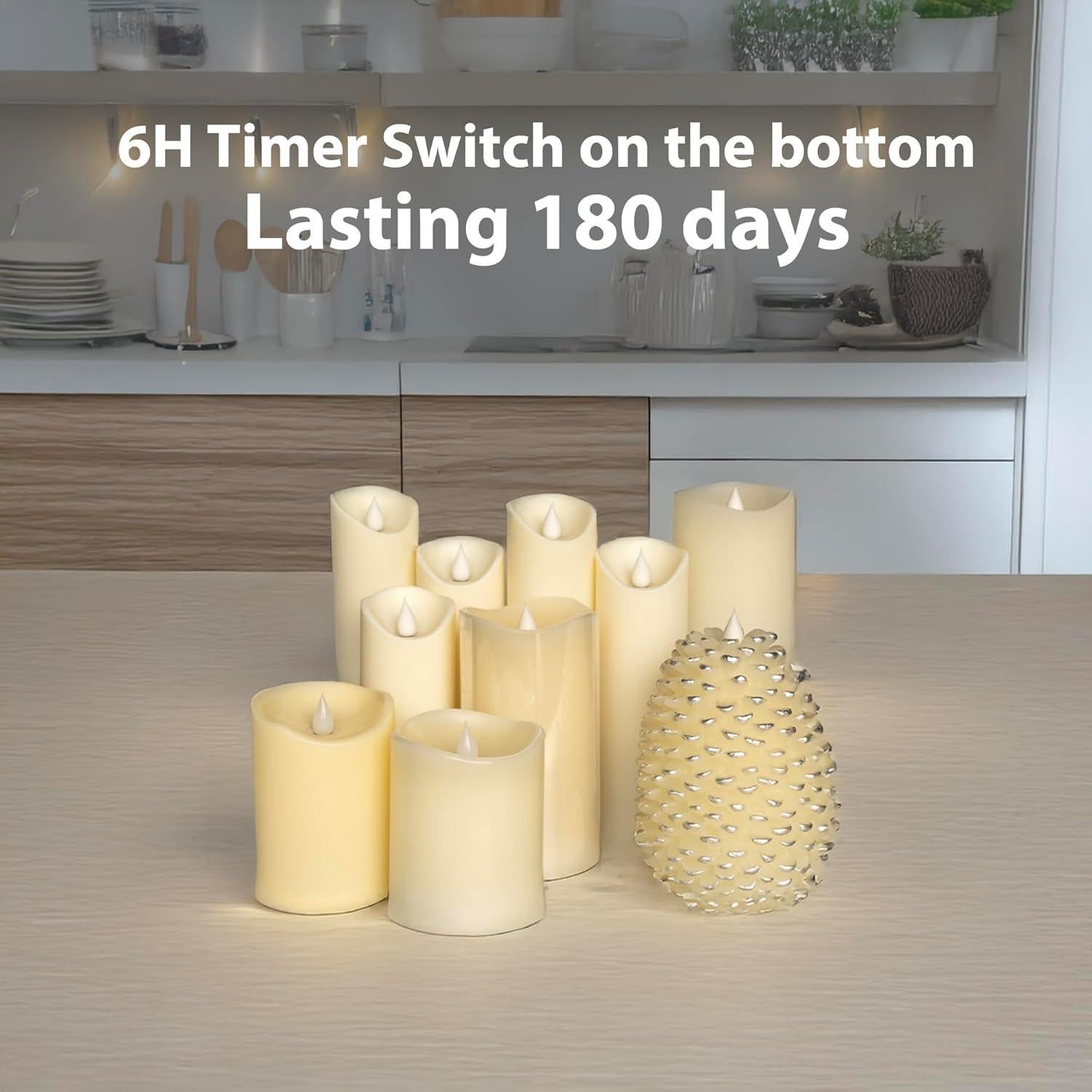 Vela LED Sin Llama GyrHub 10cm Efecto Realista Marfil