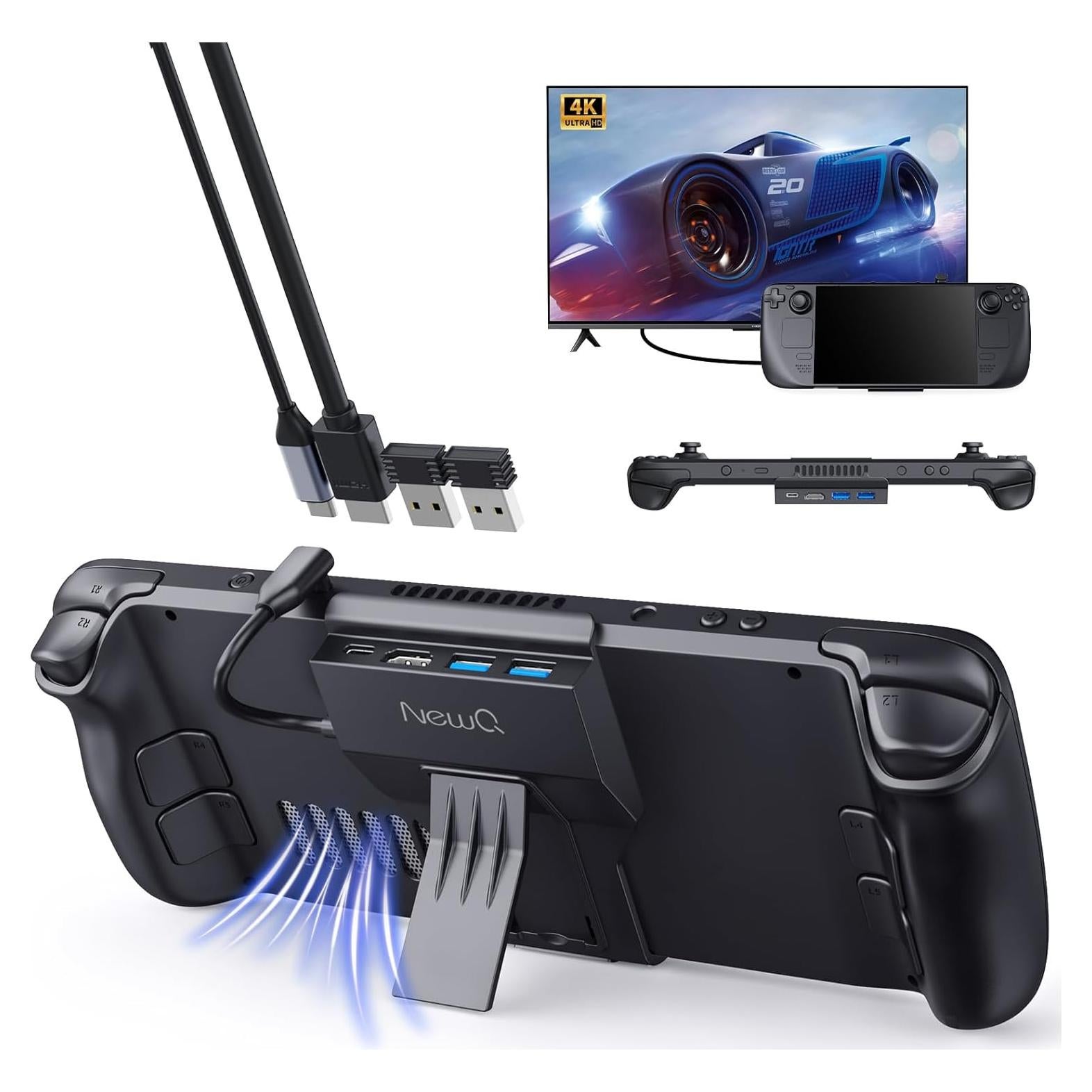 Dock portátil NewQ para Steam Deck - HDMI 4K, 2 USB-A