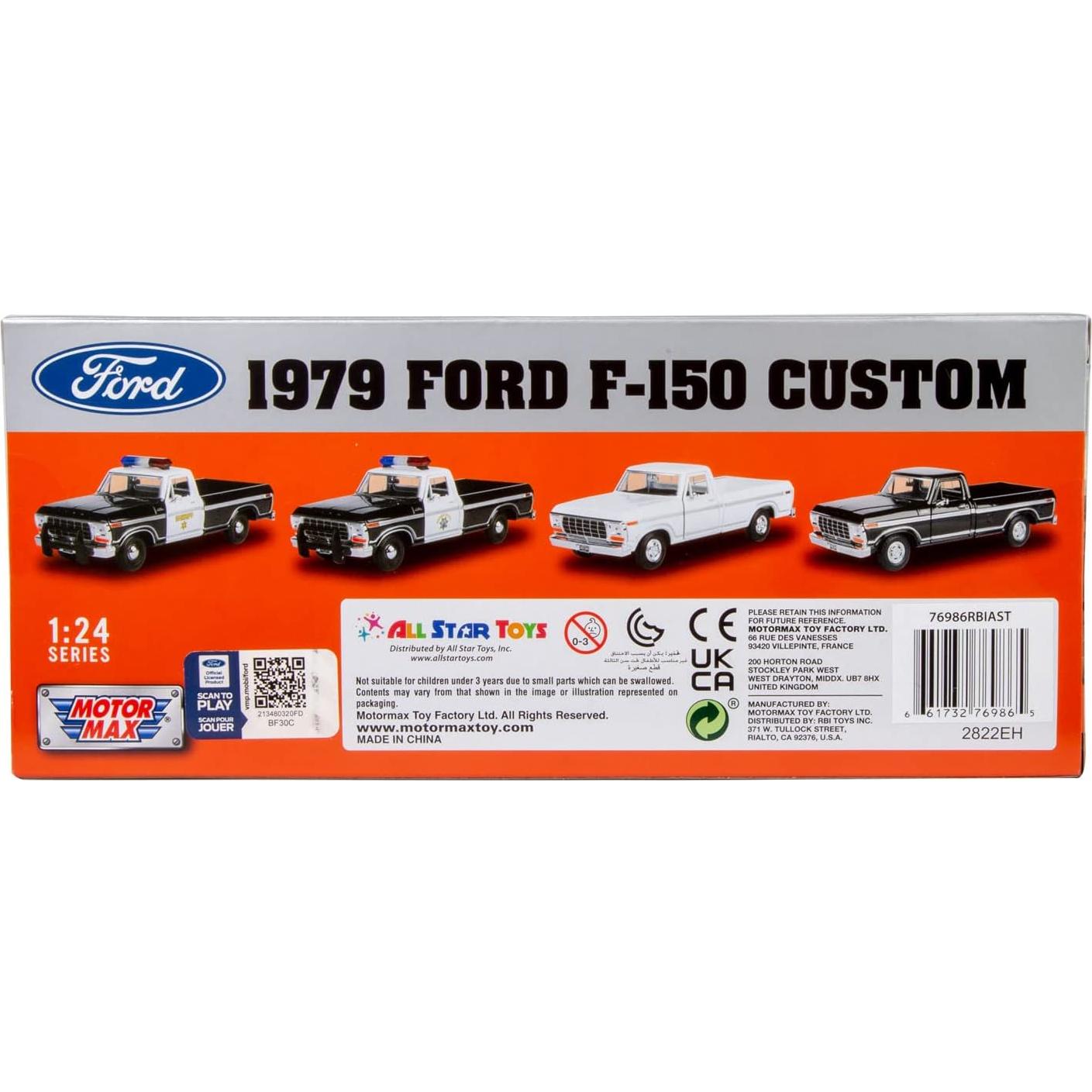 Camioneta de Sheriff Ford F-150 1979 Motormax 1:24 Diecast