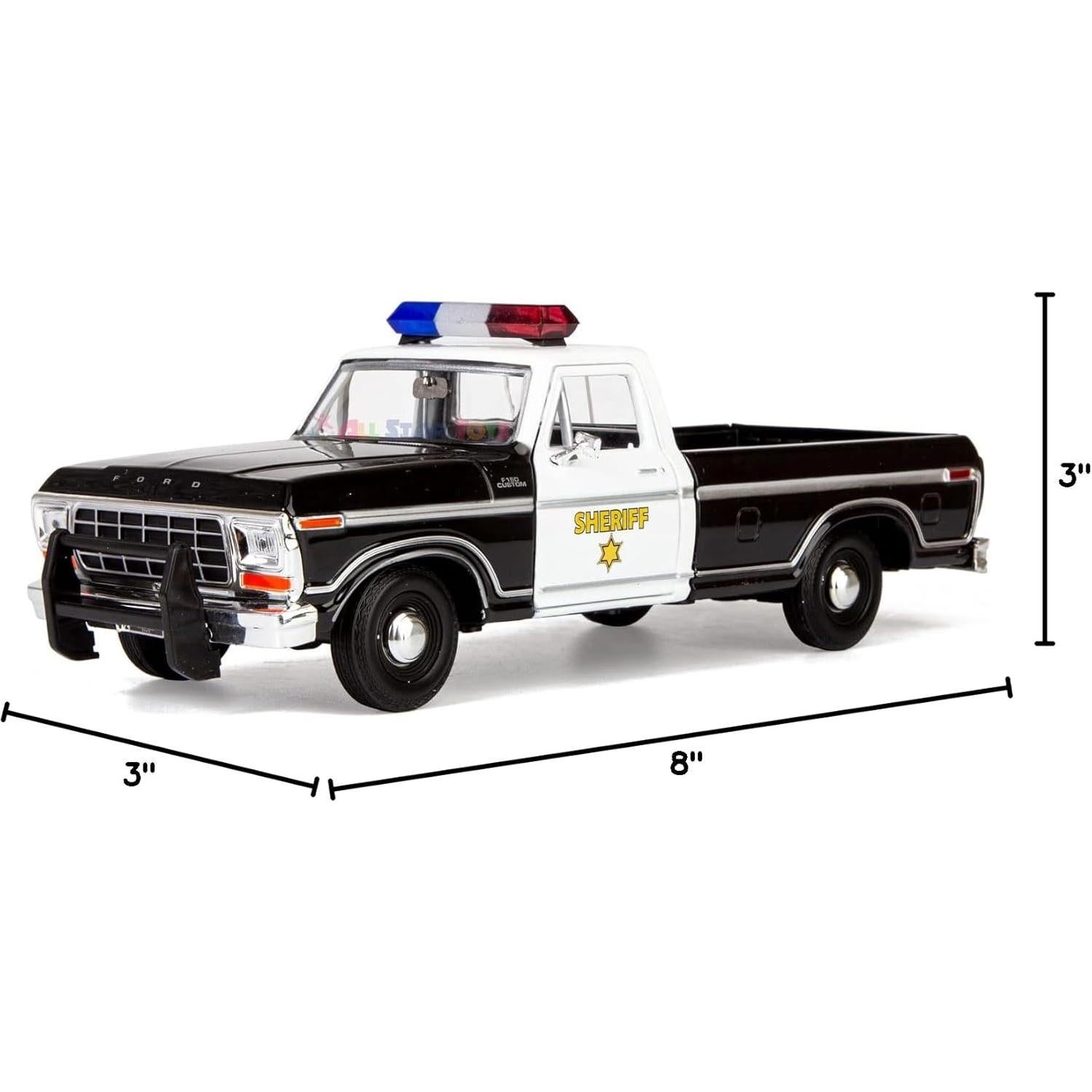 Camioneta de Sheriff Ford F-150 1979 Motormax 1:24 Diecast