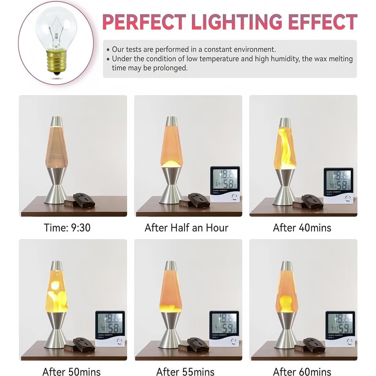 Bombillas de Lava ConWen S11 25W Regulables - Paquete de 6