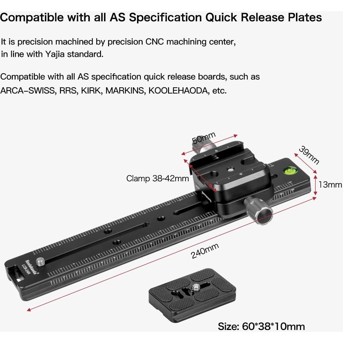 Placa de Liberación Rápida Koolehaoda LCB-24 con Riel Nodal