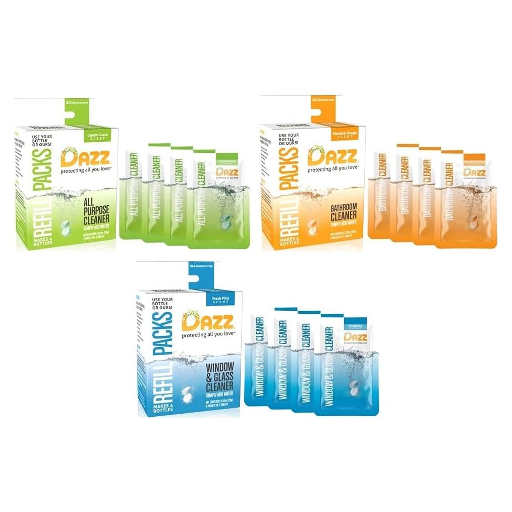 Paquete de Recarga DAZZ - 12 Tabletas de Limpieza Ecológicas