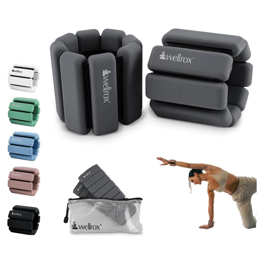 Pulseras con Peso Wellrox - 2 lbs Ajustables para Tobillos y Muñecas