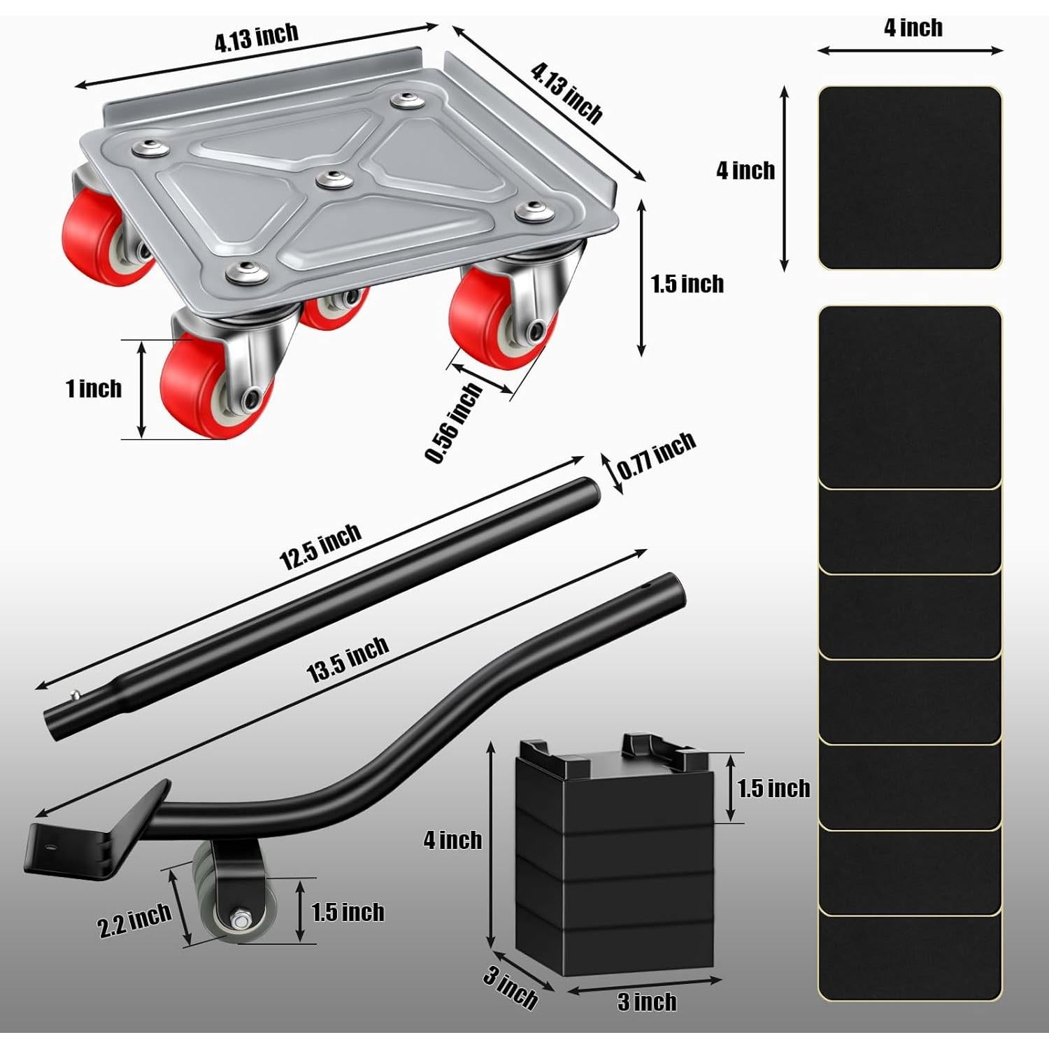 Carro Movilizador de Muebles BTEC 1200kg 5 Ruedas Goma