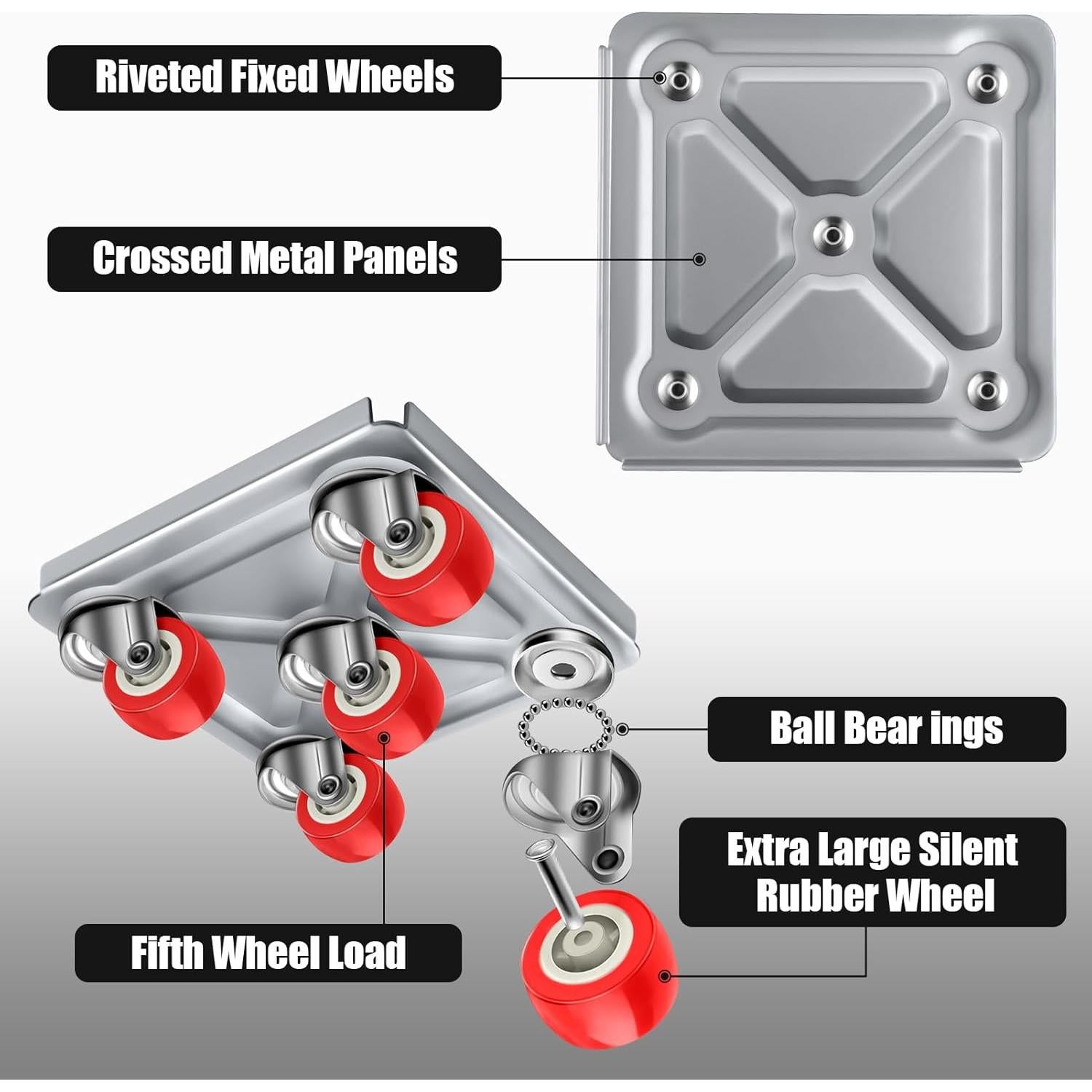 Carro Movilizador de Muebles BTEC 1200kg 5 Ruedas Goma