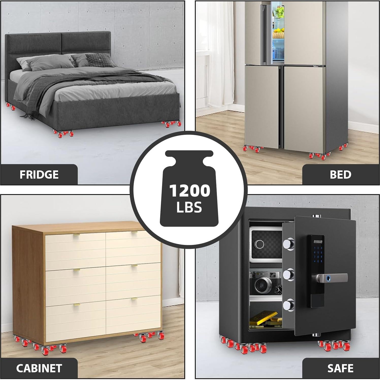 Carro Movilizador de Muebles BTEC 1200kg 5 Ruedas Goma