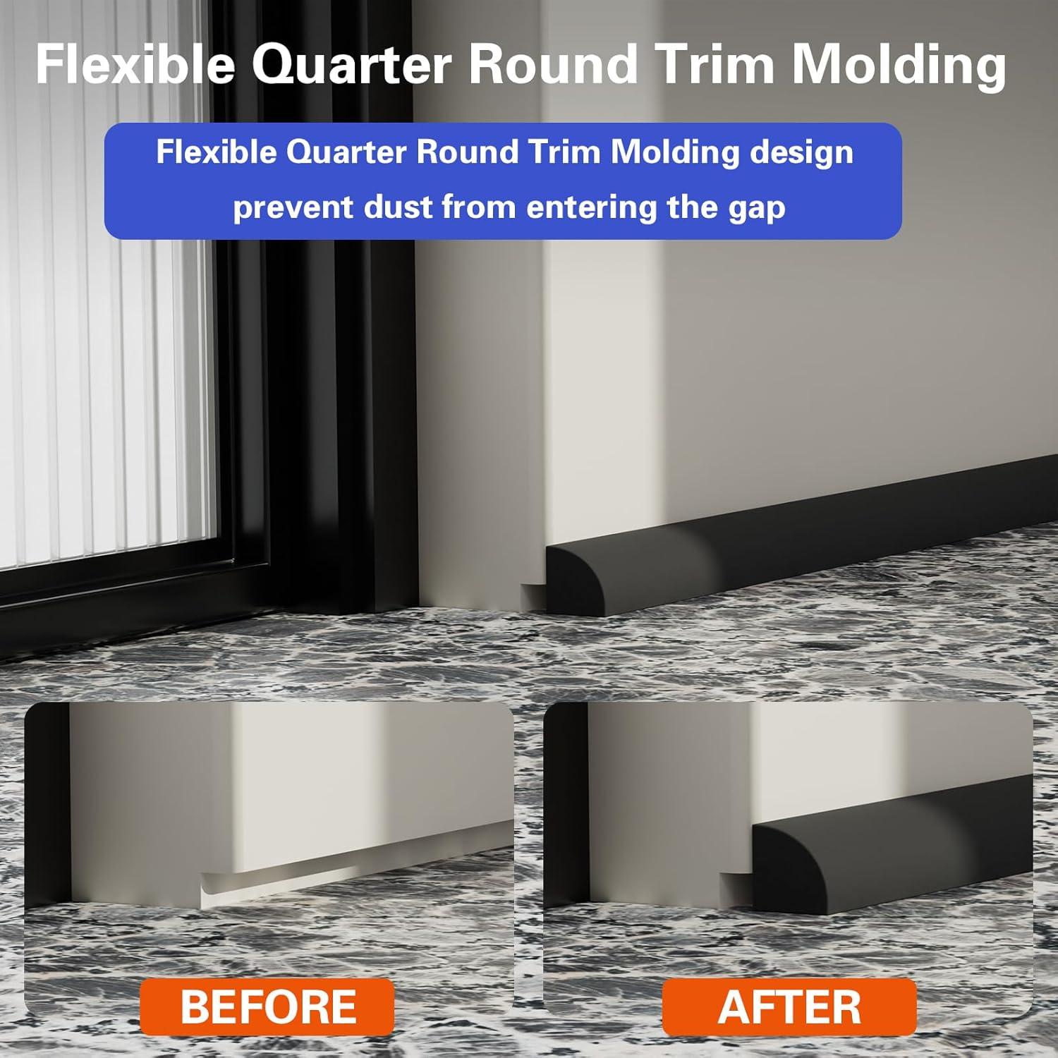 Moldura Cuarterona Flexible Autoadhesiva WURJHSONG 99.06cm Negra