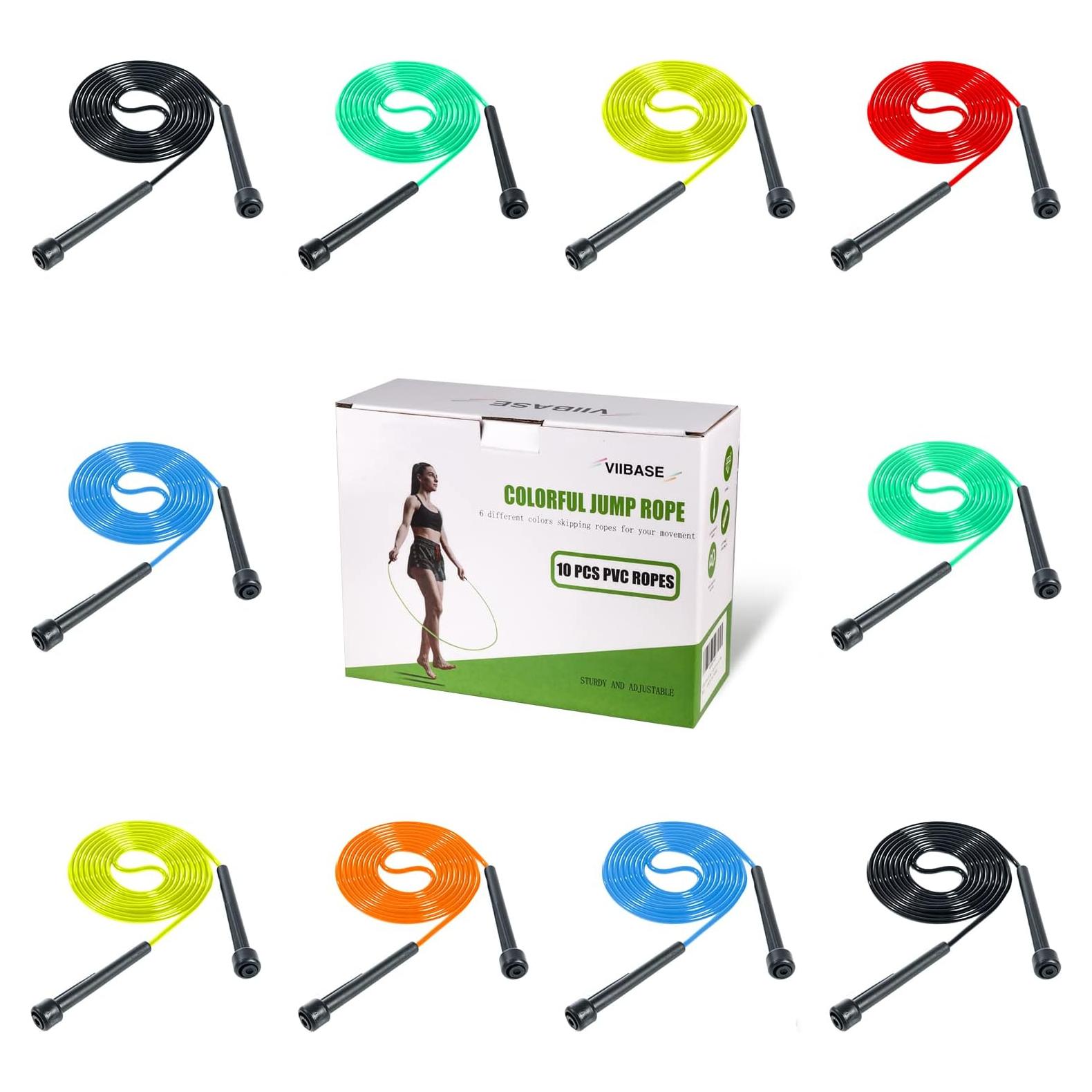 Paquete de 10 cuerdas de salto ajustables VIIBASE - PVC