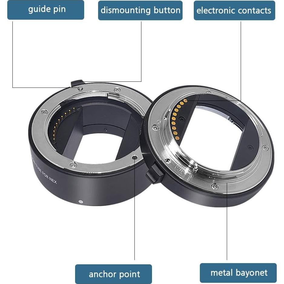 Tubo de Extensión Macro Venidice 10mm 16mm para Sony E-Mount