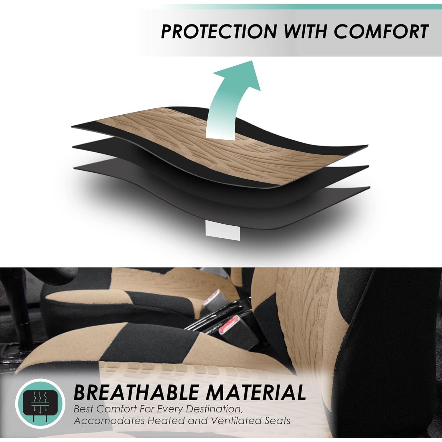 Cubiertas de Asientos de Coche TLH Beige Juego Completo Universal