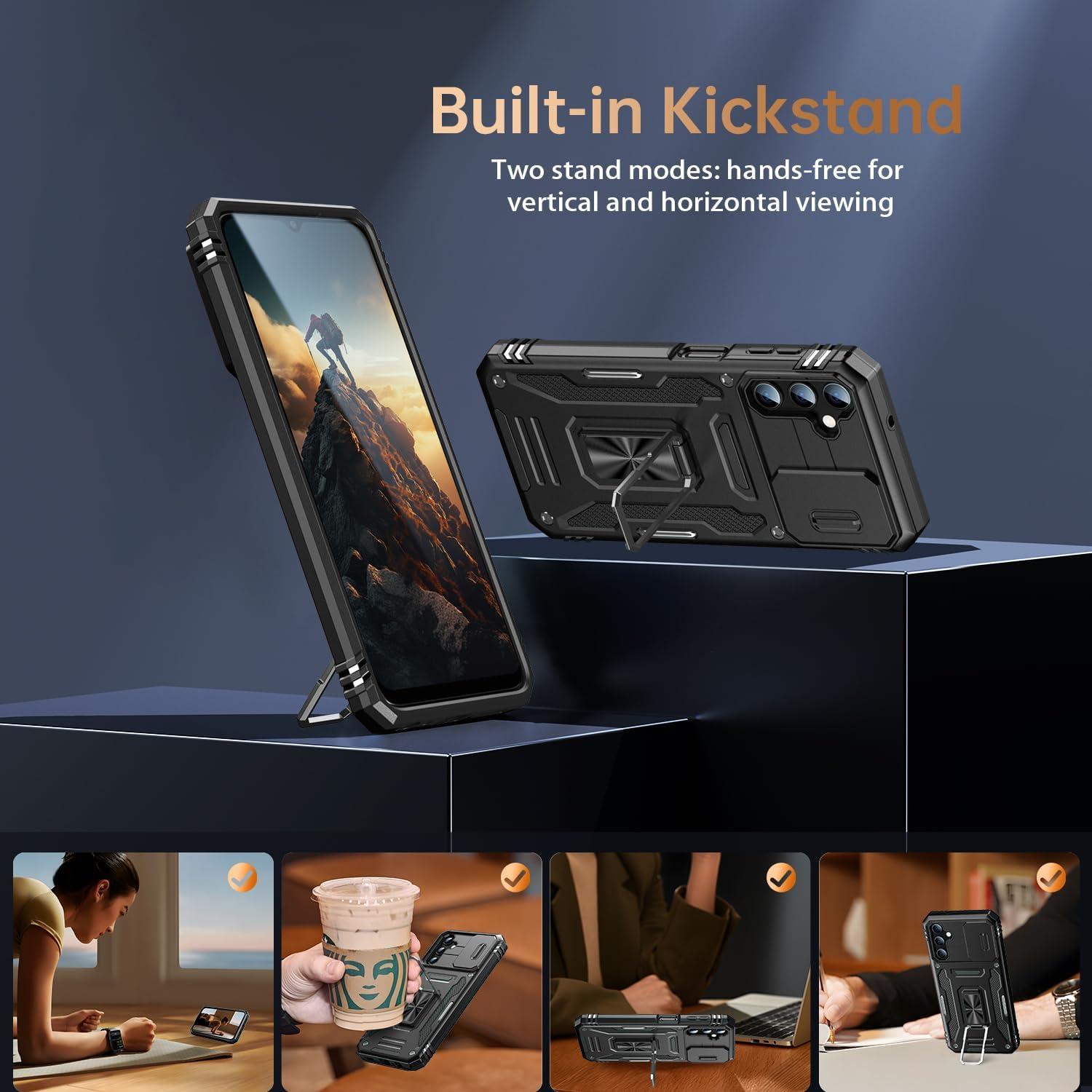 FUNMIKO Funda Samsung Galaxy A13 con Soporte Magnético Negro