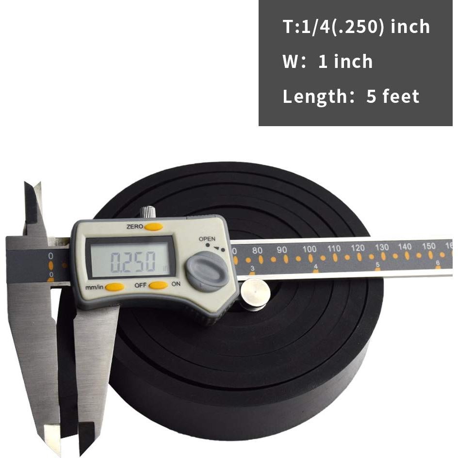 Tiras de Caucho Neopreno DOBTIM 1" x 1.524m 0.635cm Sin Adhesivo