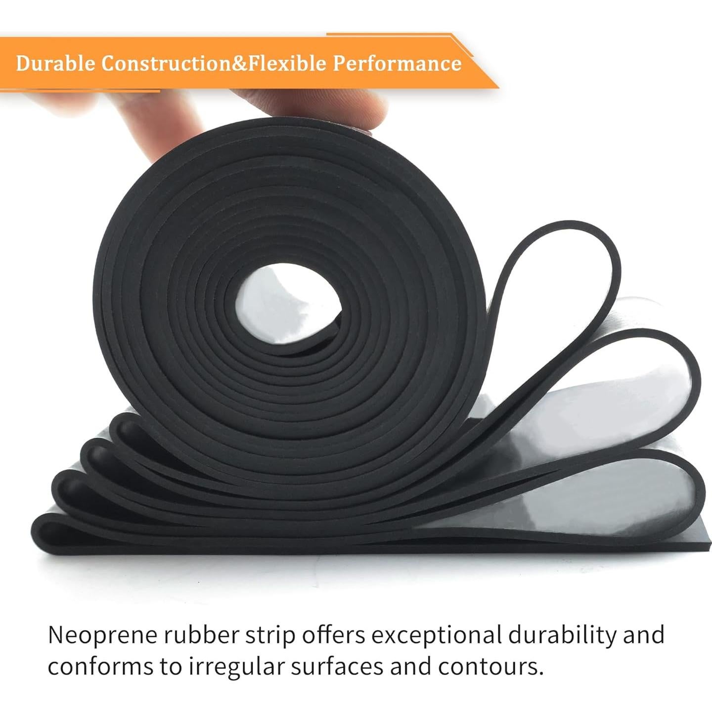 Tiras de Caucho Neopreno DOBTIM 1" x 1.524m 0.635cm Sin Adhesivo