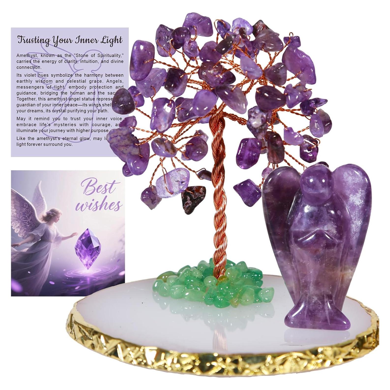 Estatua de Ángel de Amatista Dreamgirnh 10.16 cm Decoración