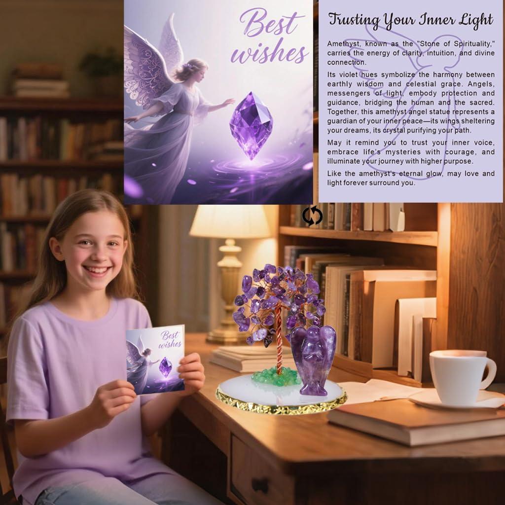Estatua de Ángel de Amatista Dreamgirnh 10.16 cm Decoración