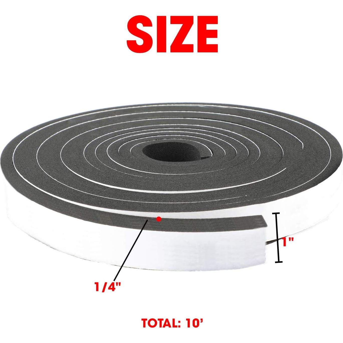 Rollo de tira de espuma neopreno Dualplex 2.54cm x 3.05m x 0.64cm