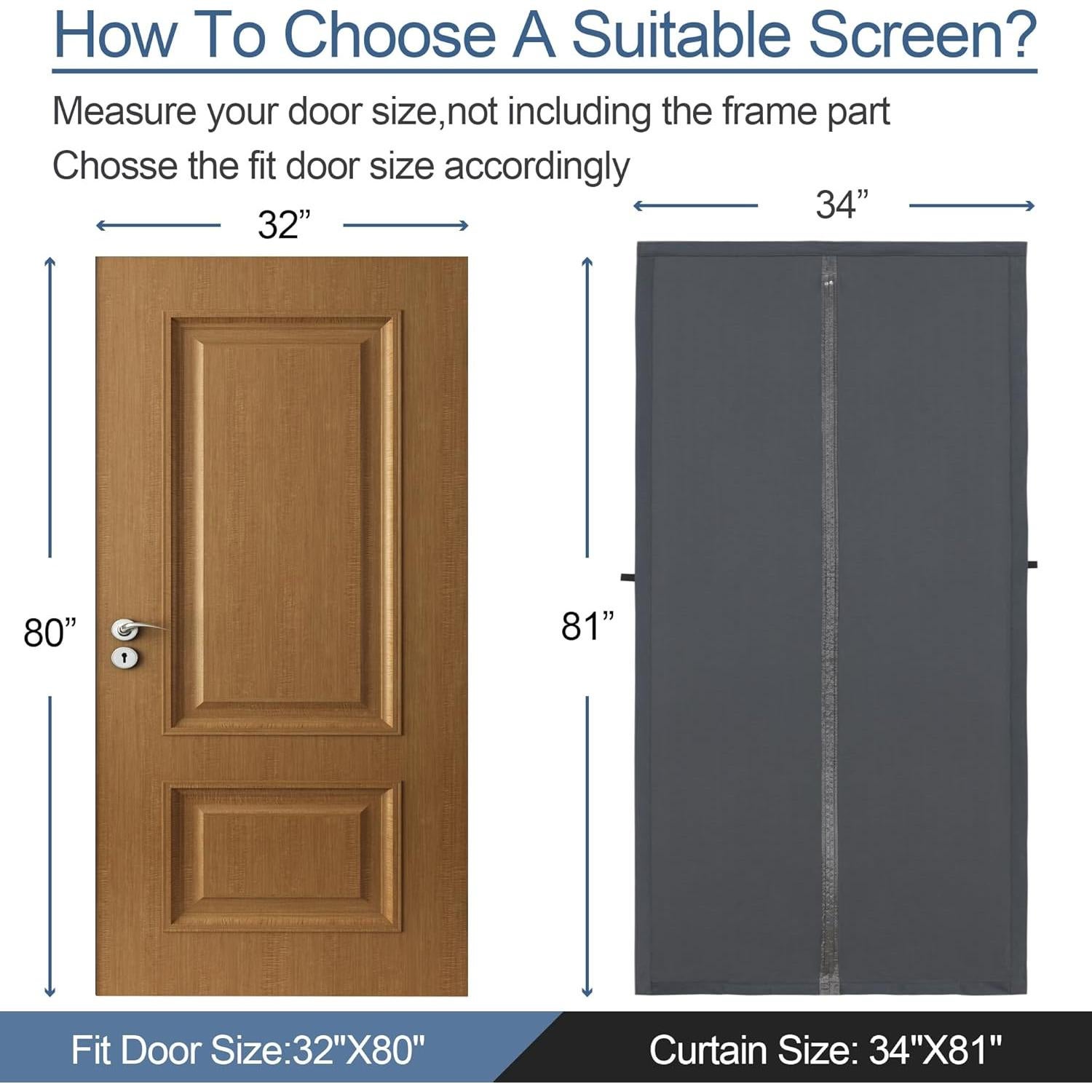 Cortina de Puerta Térmica Aislante Magnética Okayavo 81x203 cm