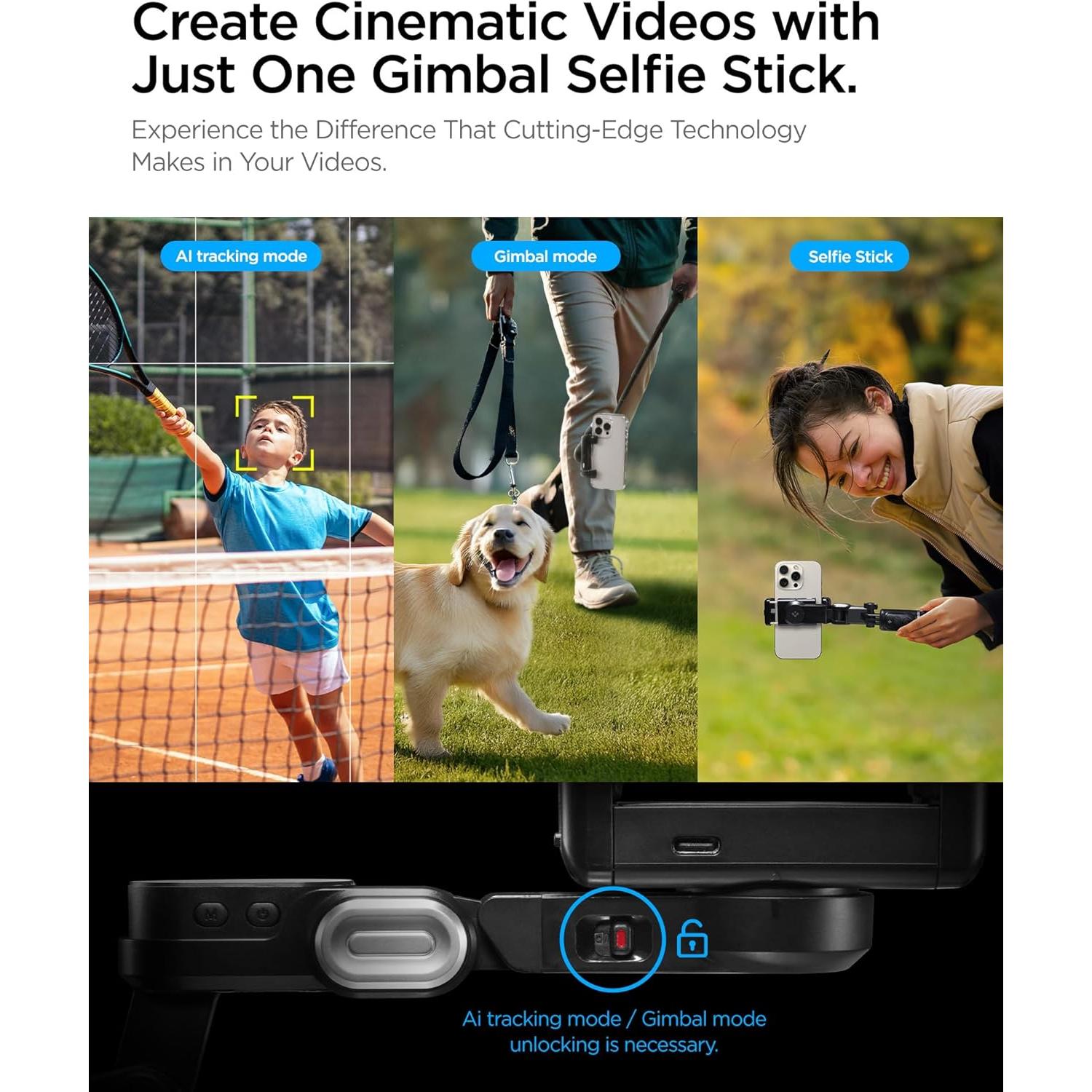 Estabilizador Gimbal Spigen AMP08945 para Smartphone Negro