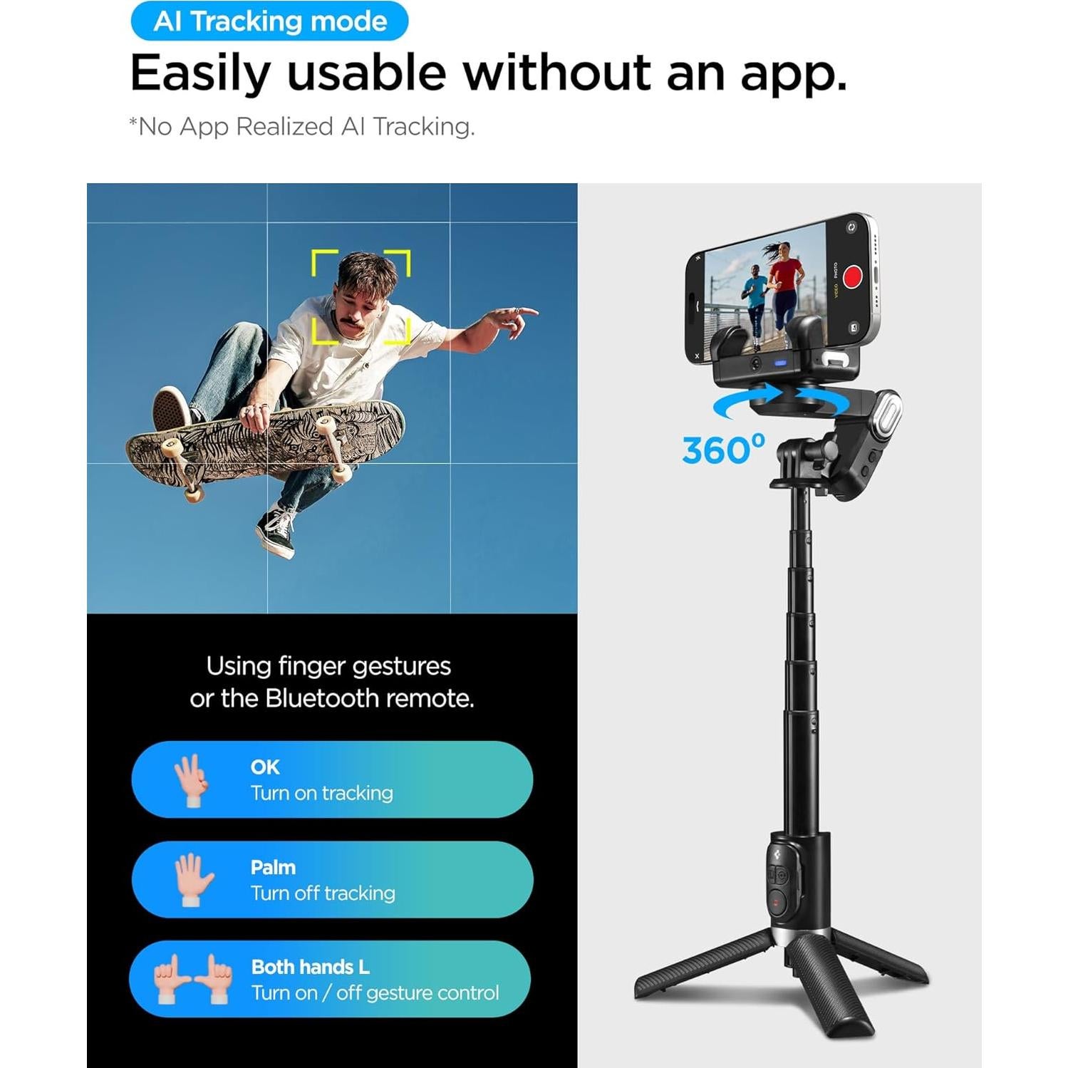 Estabilizador Gimbal Spigen AMP08945 para Smartphone Negro