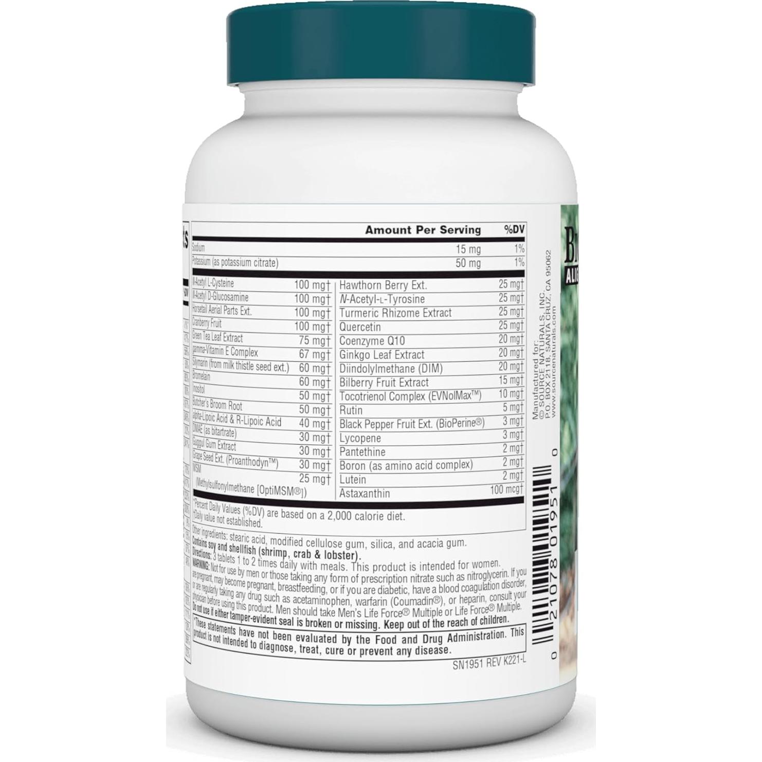 Multivitamínico Diario para Mujeres Source Naturals 45 Tabletas