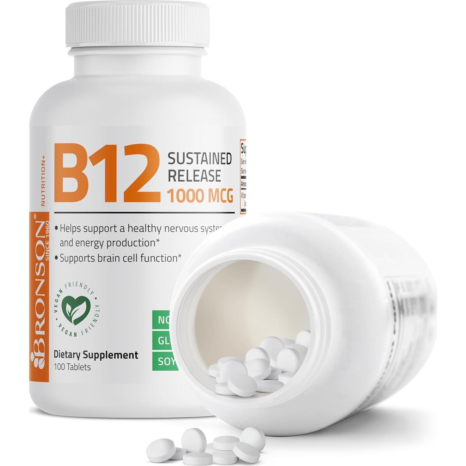 Vitamina B12 1000 mcg Bronson Liberación Sostenida 100 Tabletas