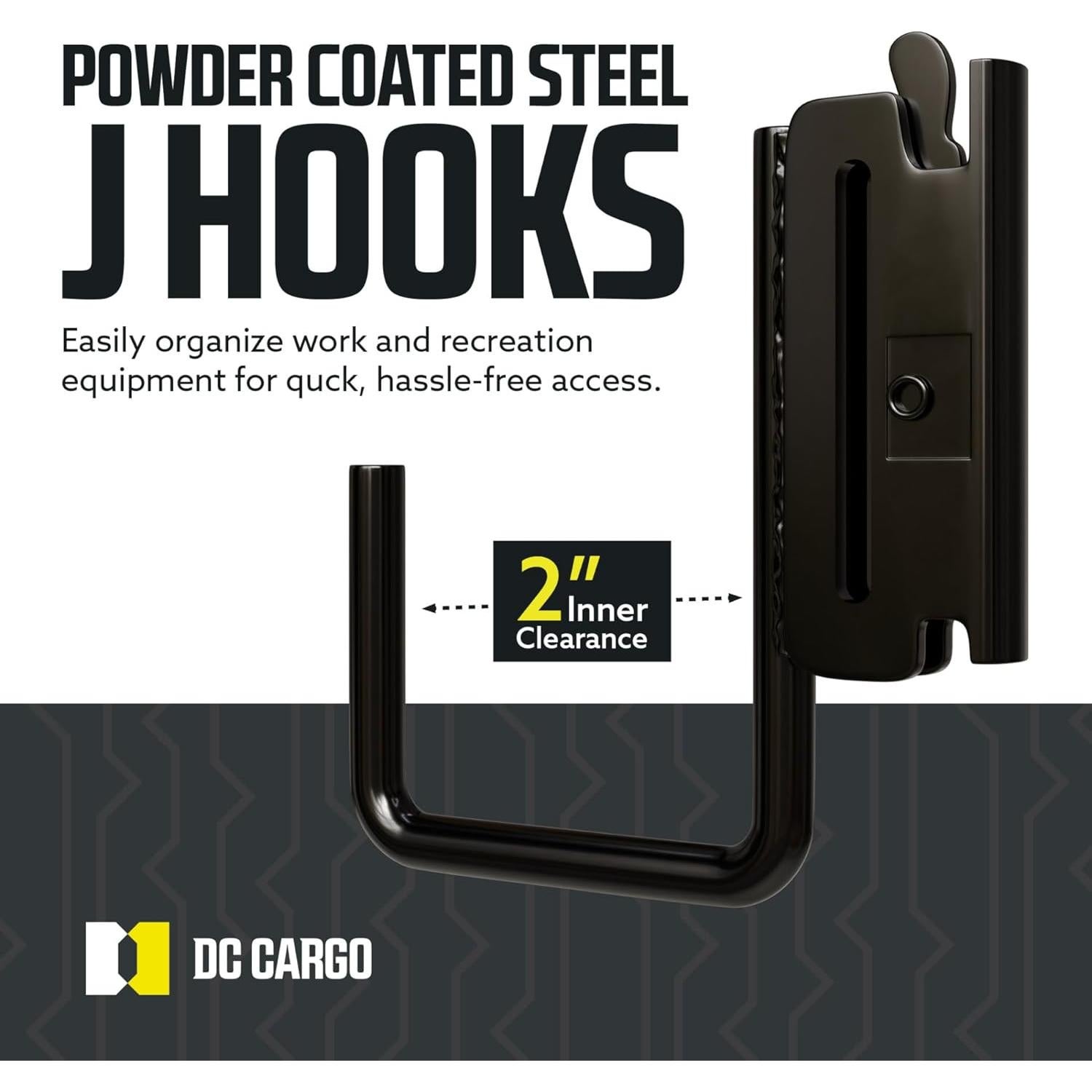 Ganchos J E Track DC Cargo 5.08 cm - Paquete de 4 - Alta Resistencia