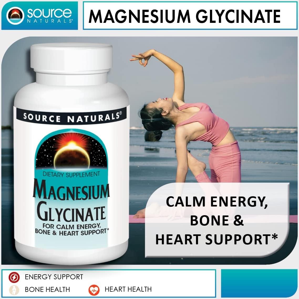 Magnesio Glicinato Source Naturals 200 mg - 60 Tabletas