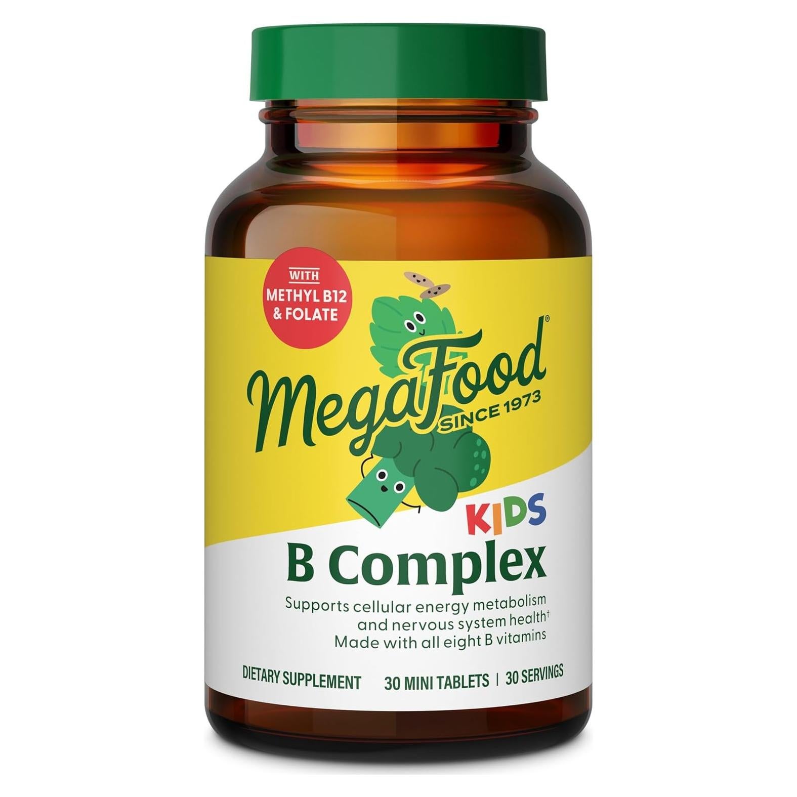 MegaFood Niños B Complejo - Suplemento Vitamina B 30 Tabletas