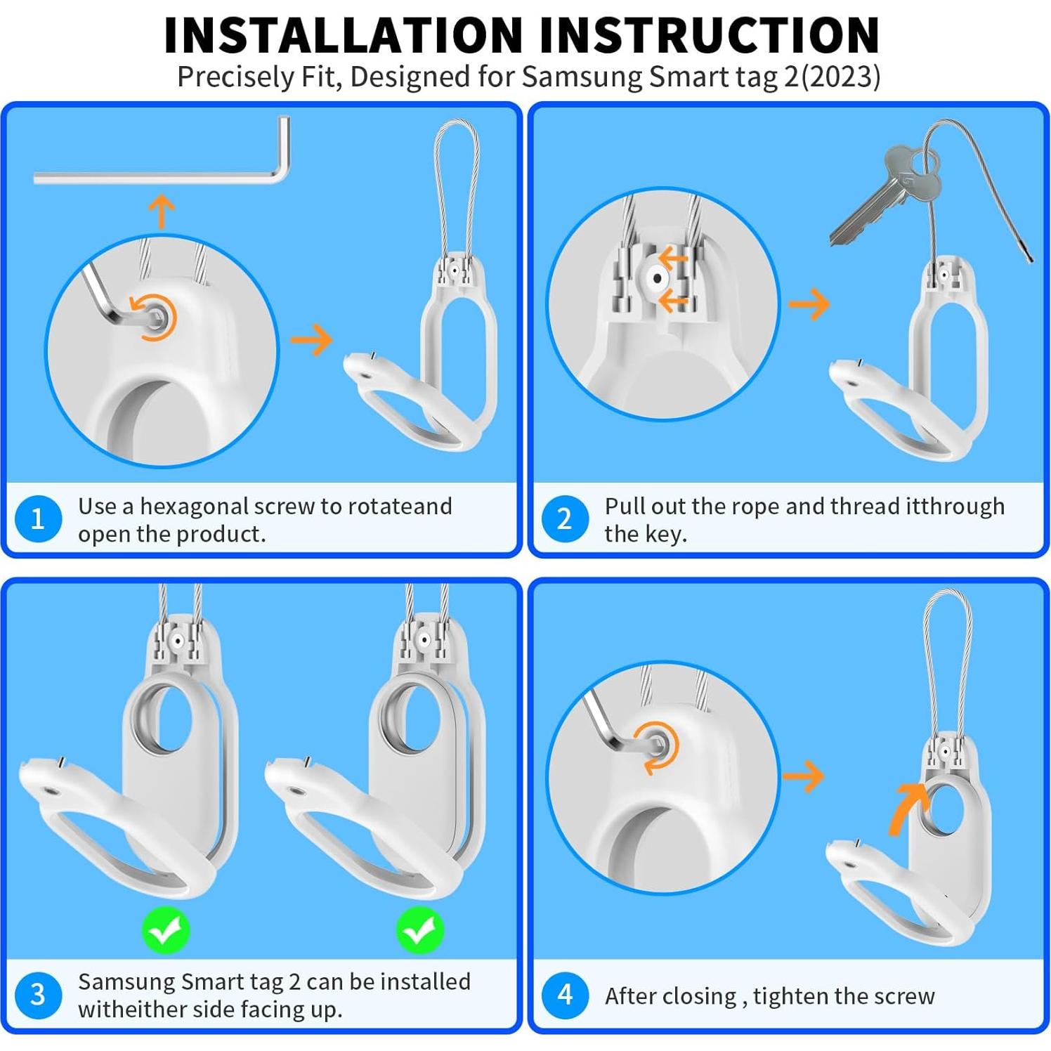 Funda Protectora TUDIOW para Samsung Galaxy SmartTag 2