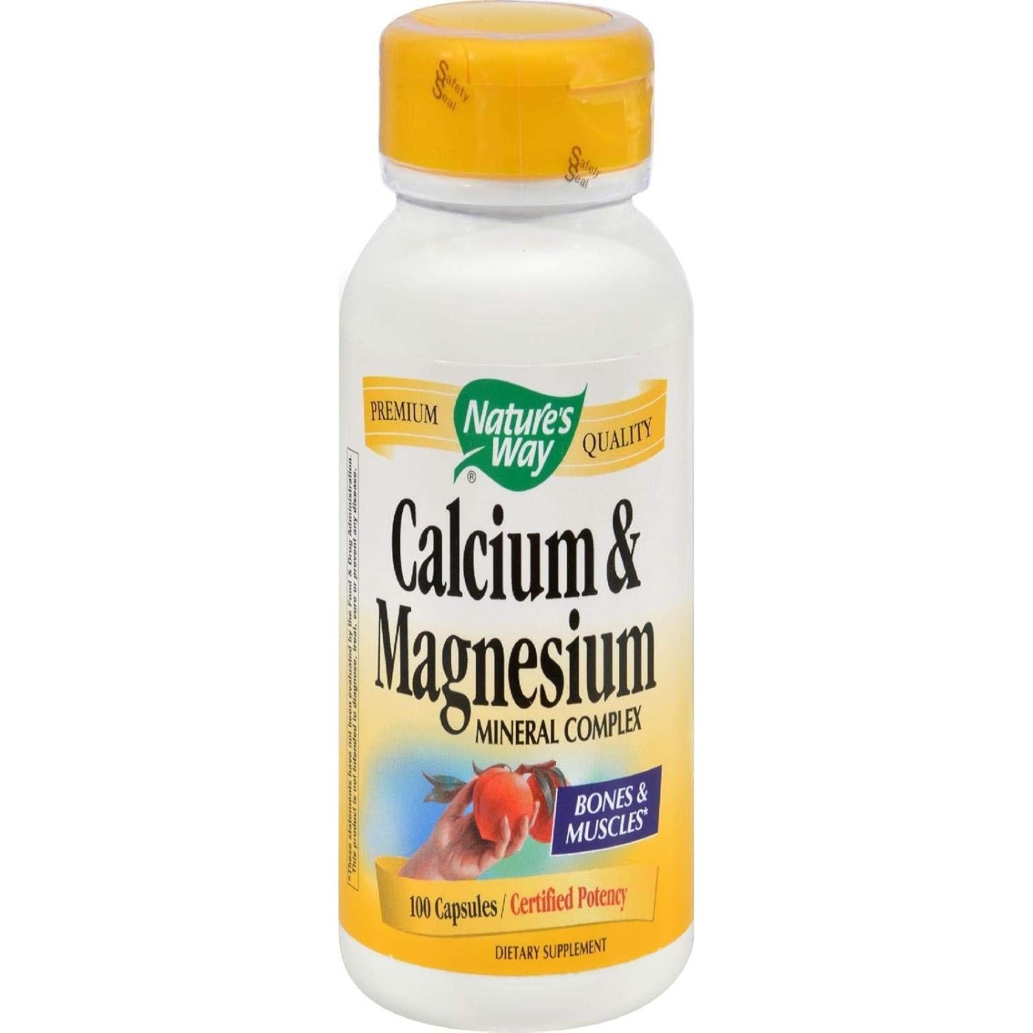 Complejo Mineral Calcio y Magnesio Nature's Way 100 Cápsulas