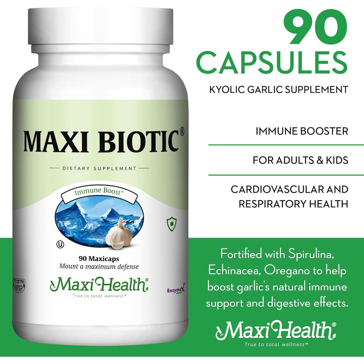 Maxi Health Maxi Biotic Ajo Envejecido 90 Cápsulas Vegetales