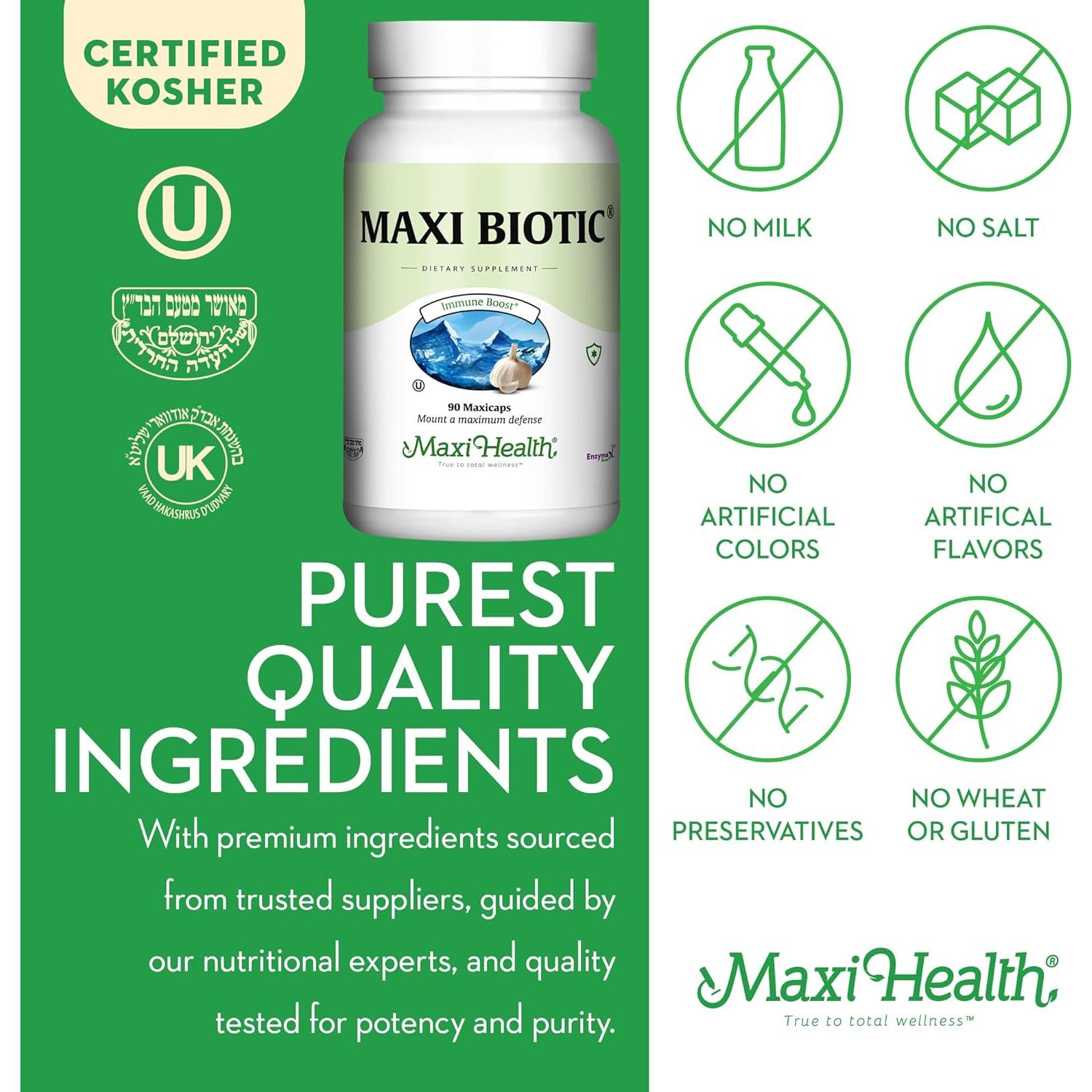 Maxi Health Maxi Biotic Ajo Envejecido 90 Cápsulas Vegetales