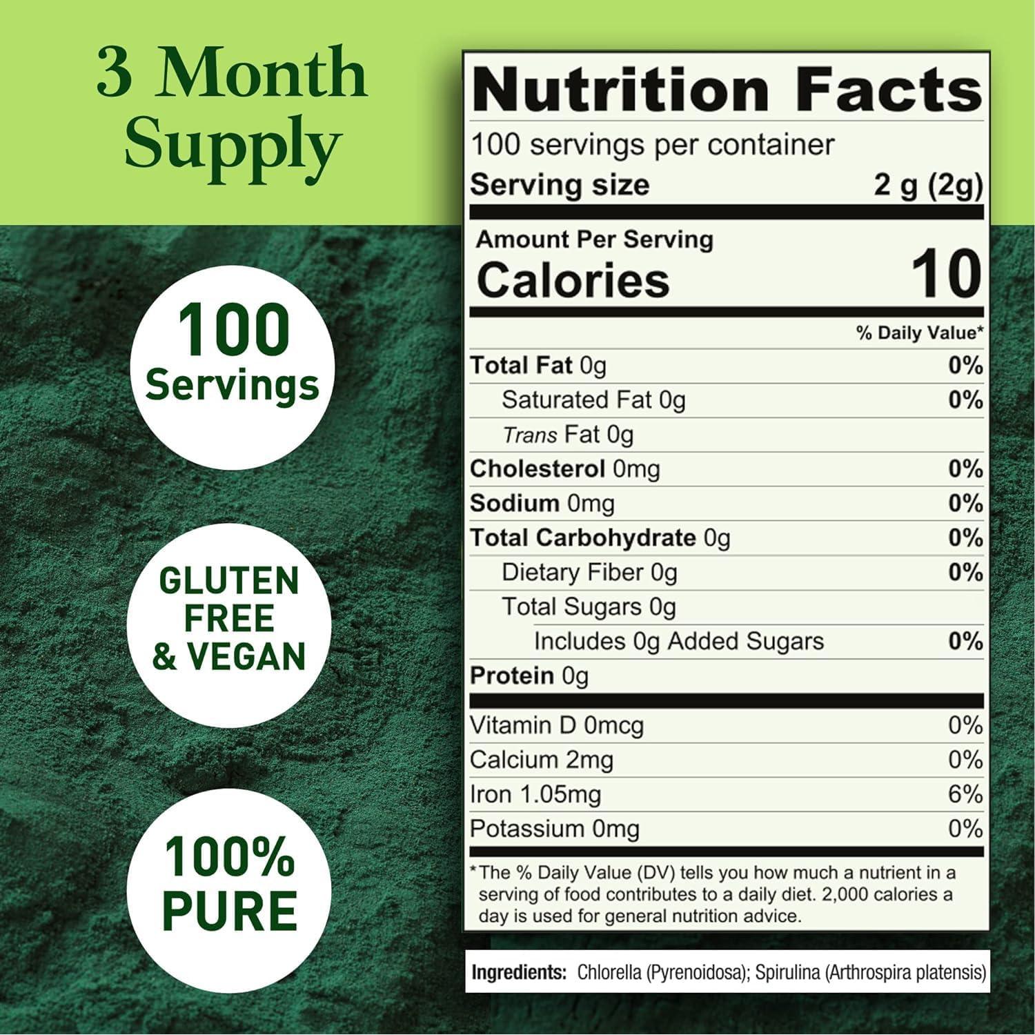 Mezcla de Polvo de Espirulina y Clorella Orgánica Good Natured 200g