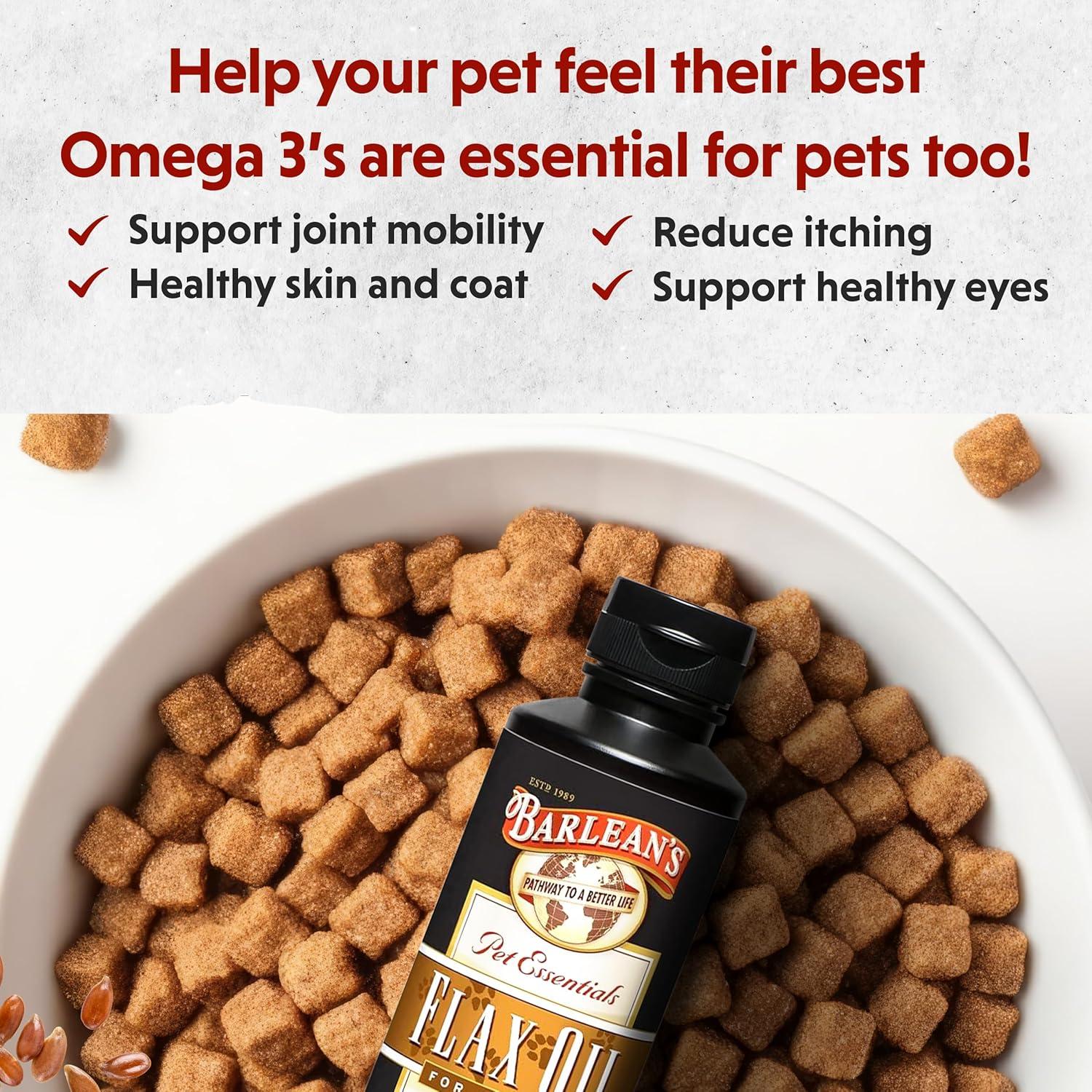 Aceite de Semilla de Lino Barlean's 355 ml Omega 3 para Mascotas