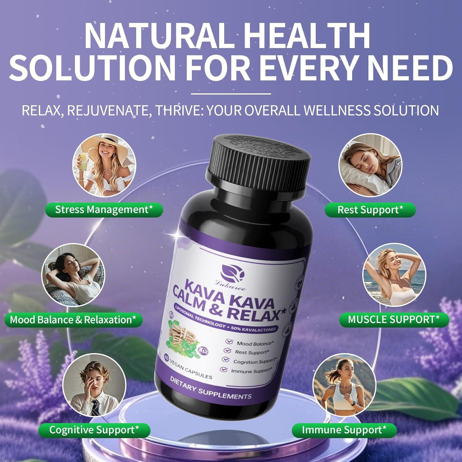 Suplemento Kava Kava Lukaree 60 Cápsulas Liposomales 200mg