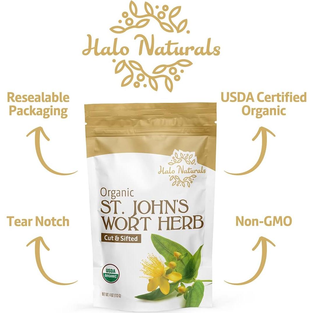 Hierba de San Juan Orgánica Halo Naturals 113.4 g Certificada USDA