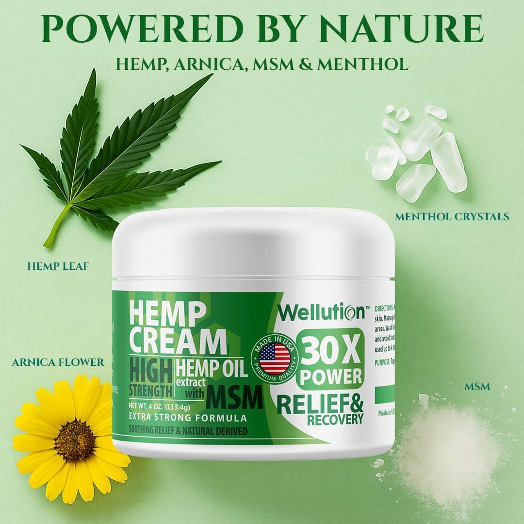 Crema de Masaje Wellution con Cañamo y Árnica 113.4 g