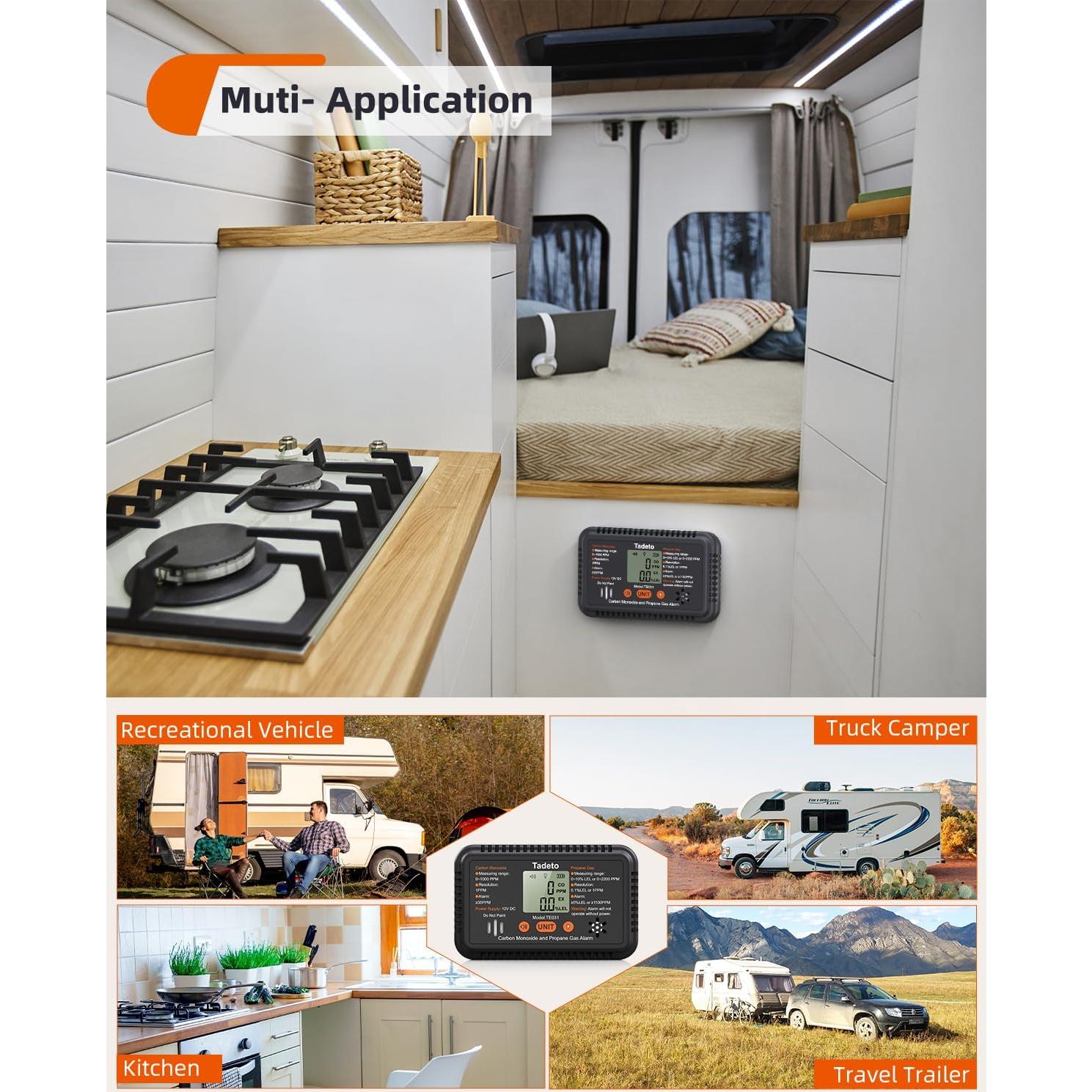 Alarma de Monóxido de Carbono y Gas Propano Tadeto TE031 12V