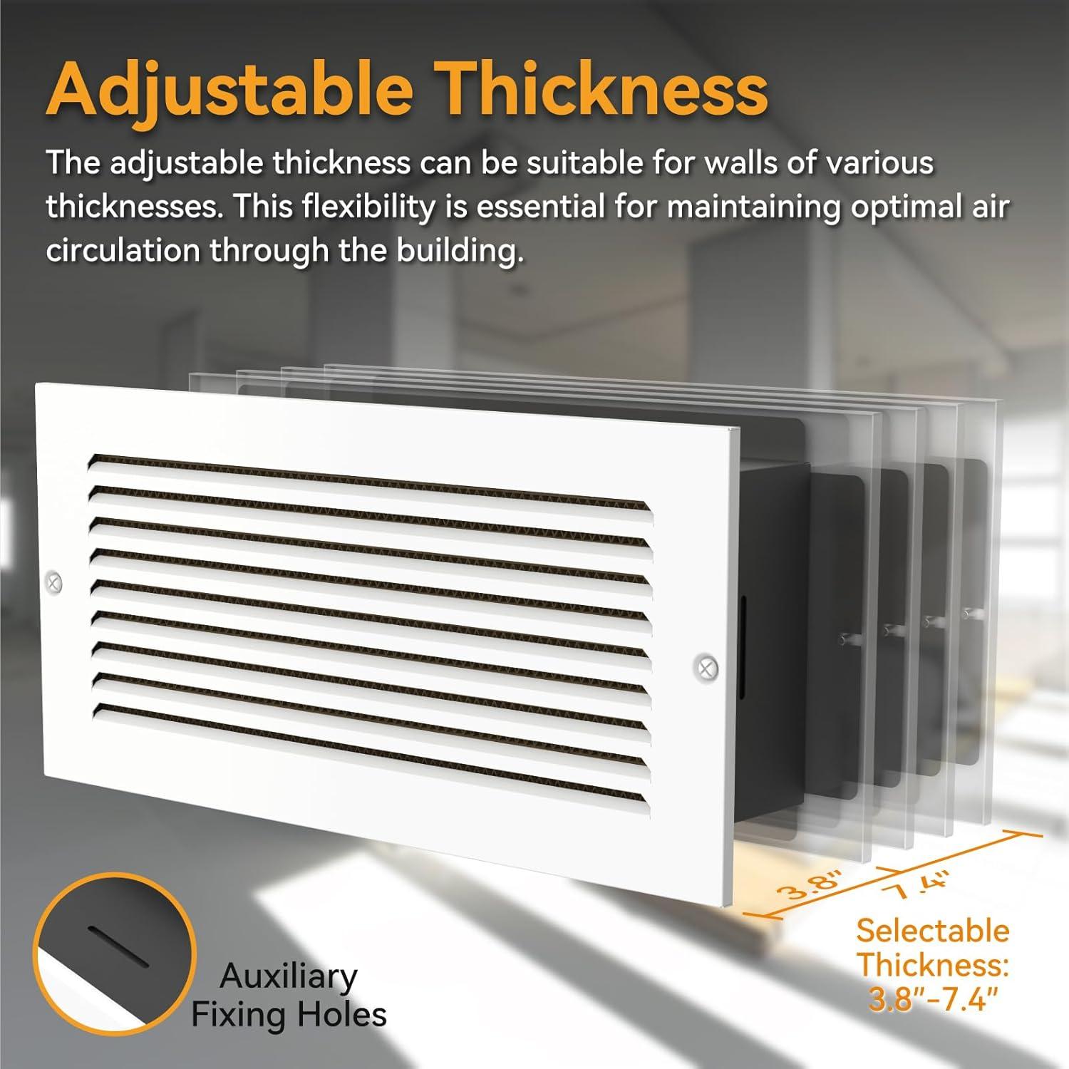 Rejilla de Ventilación de Pared Suprocky AP1204P 30x10 cm Blanco