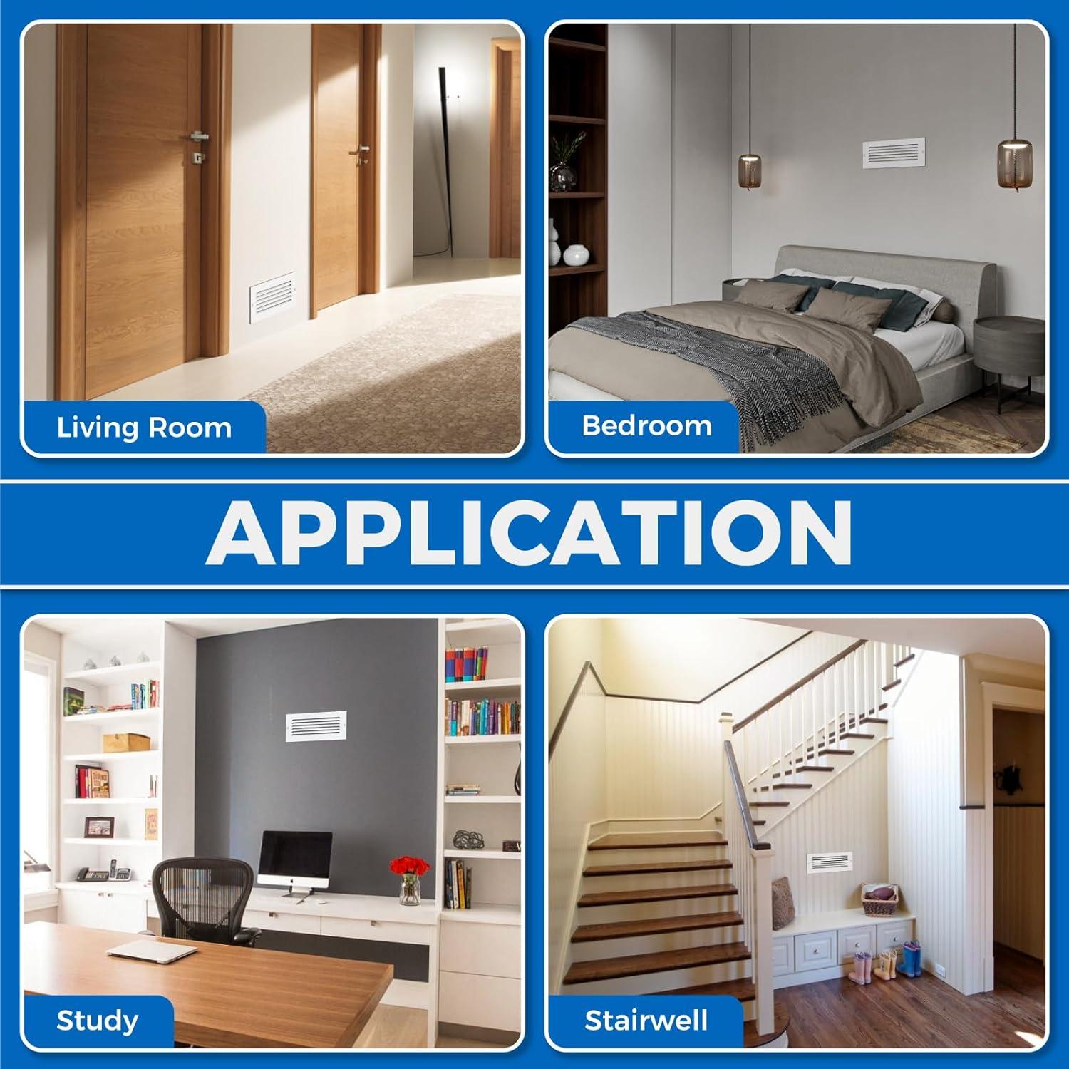 Rejilla de Ventilación de Pared Suprocky AP1204P 30x10 cm Blanco