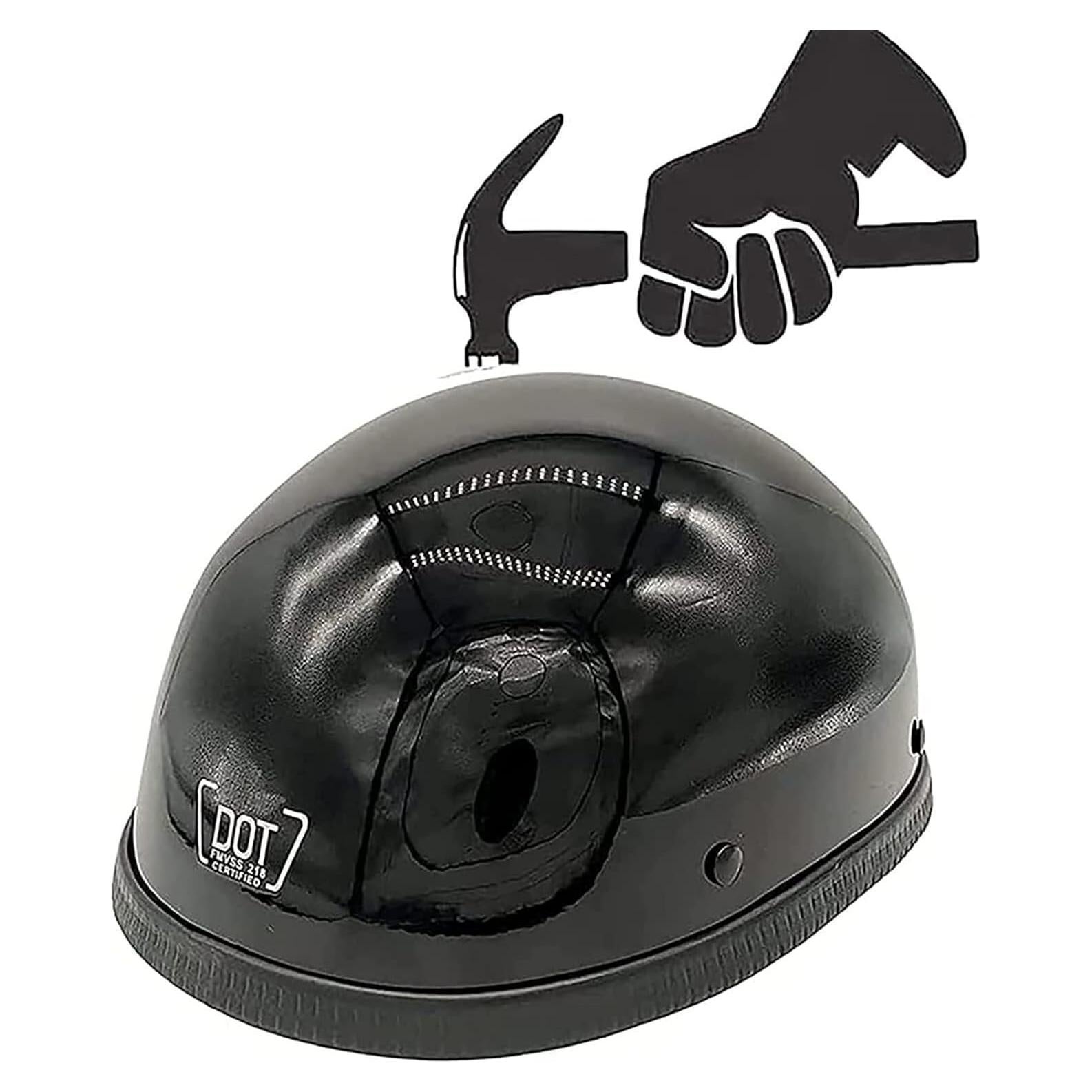 Novelty Skull Cap Half Shell Helmet for Men Women,DOT Approved Small and Light German Style Motorcycle Helmets,Low Profile Beanie Open Face Helmet for Cruiser Chopper Moped