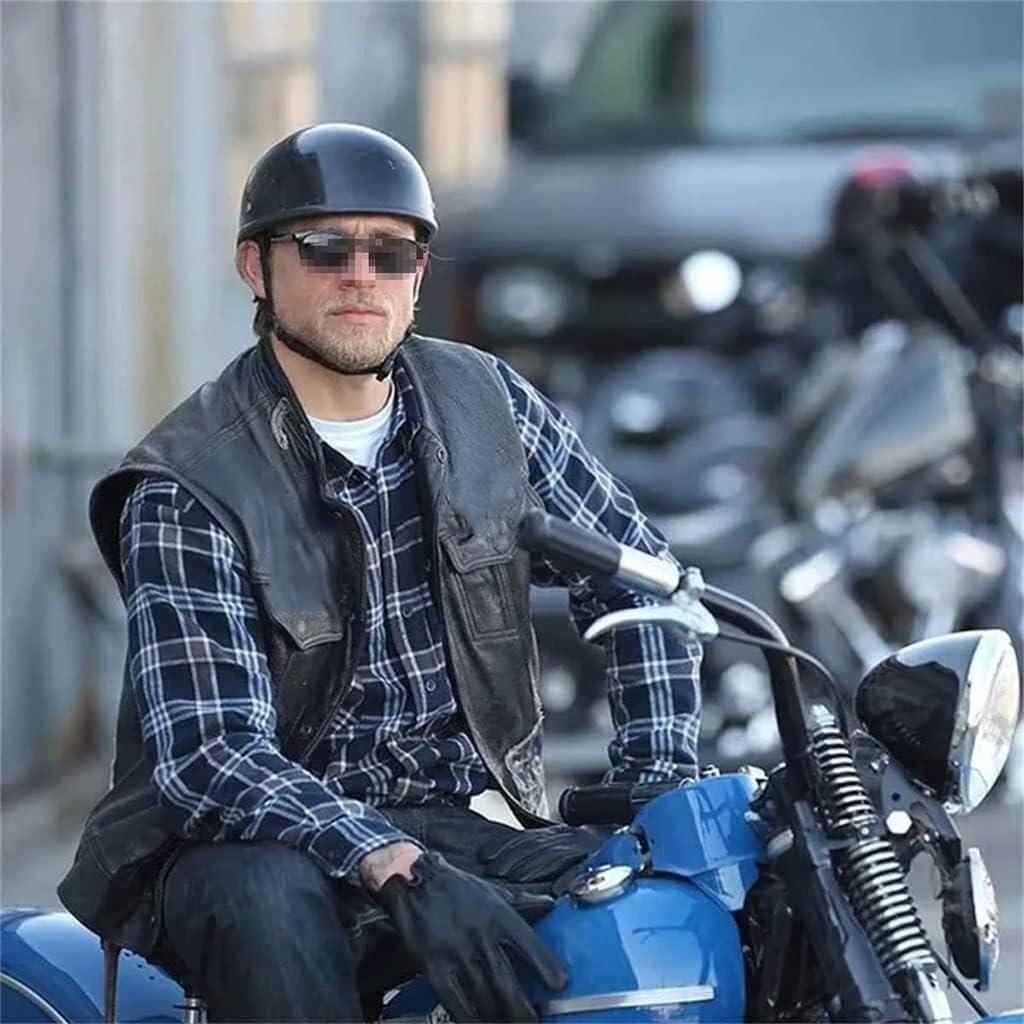 Novelty Skull Cap Half Shell Helmet for Men Women,DOT Approved Small and Light German Style Motorcycle Helmets,Low Profile Beanie Open Face Helmet for Cruiser Chopper Moped