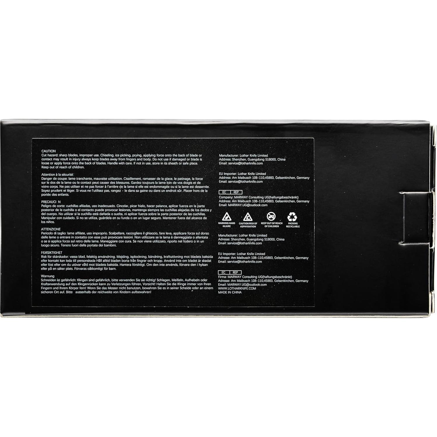 Cuchillo Táctico LOTHAR SMAUG 3.7" Acero D2 Mango G10 Gris