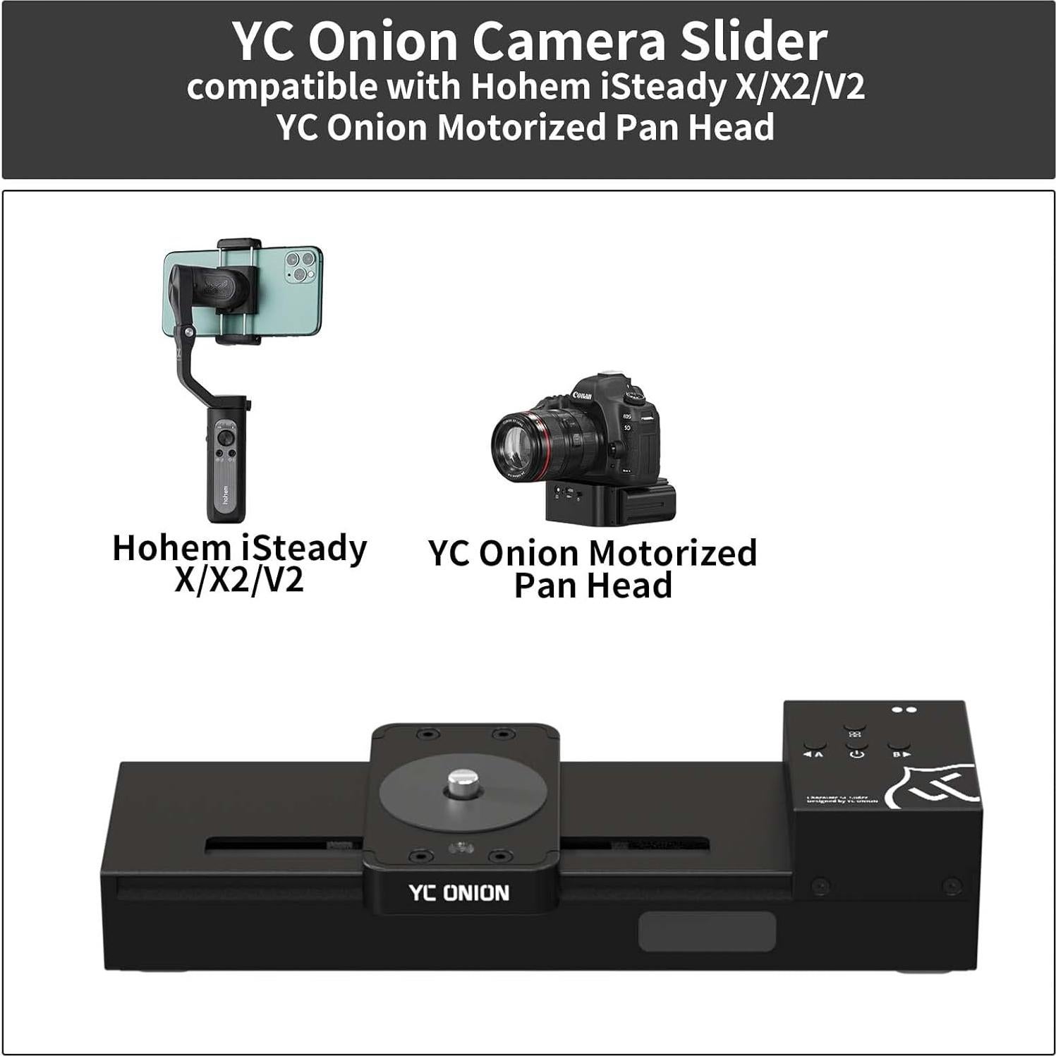 Deslizador de cámara motorizado YC Onion 26.8cm con APP