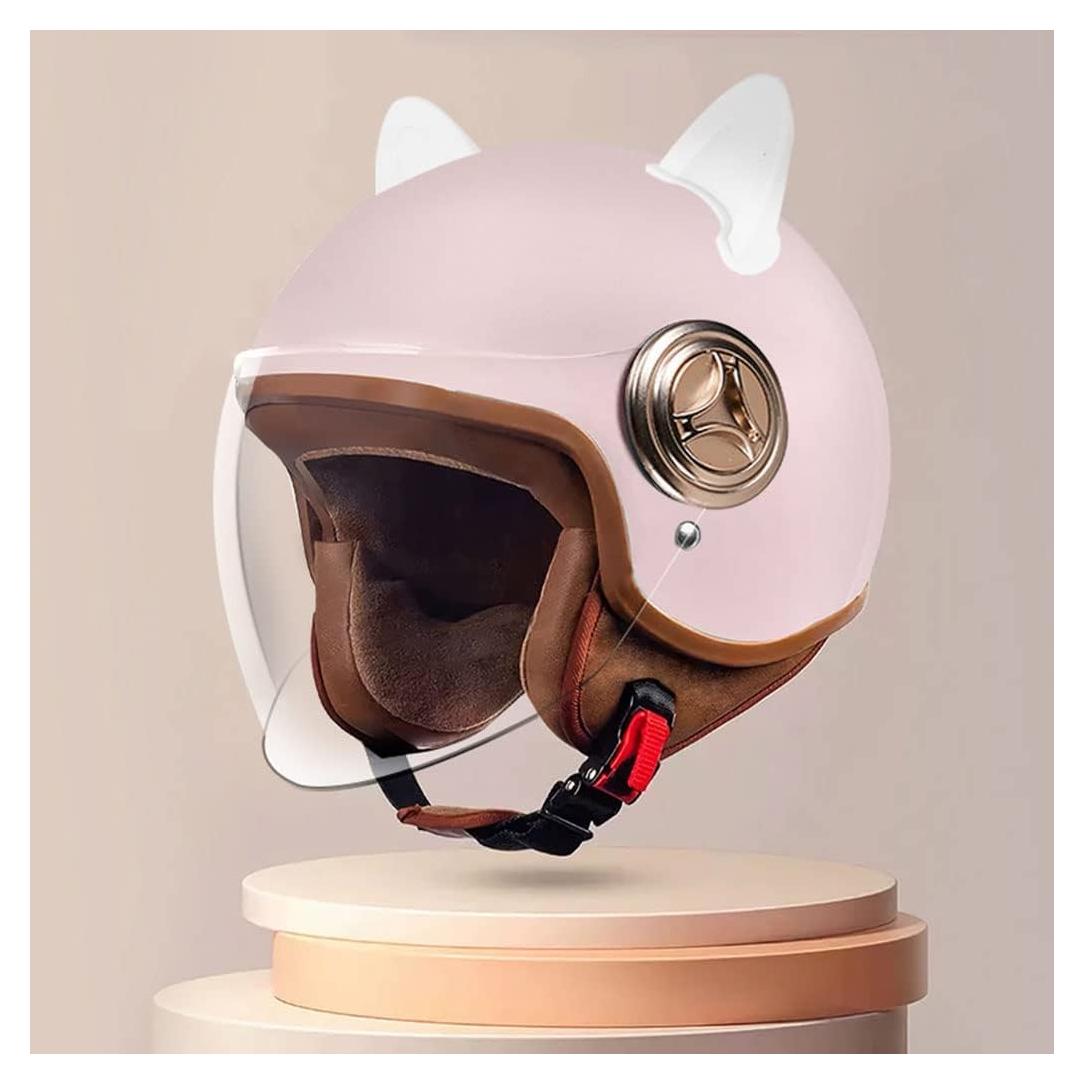 Casco de motocicleta YAGTEYCLL 3/4 con orejas de gato