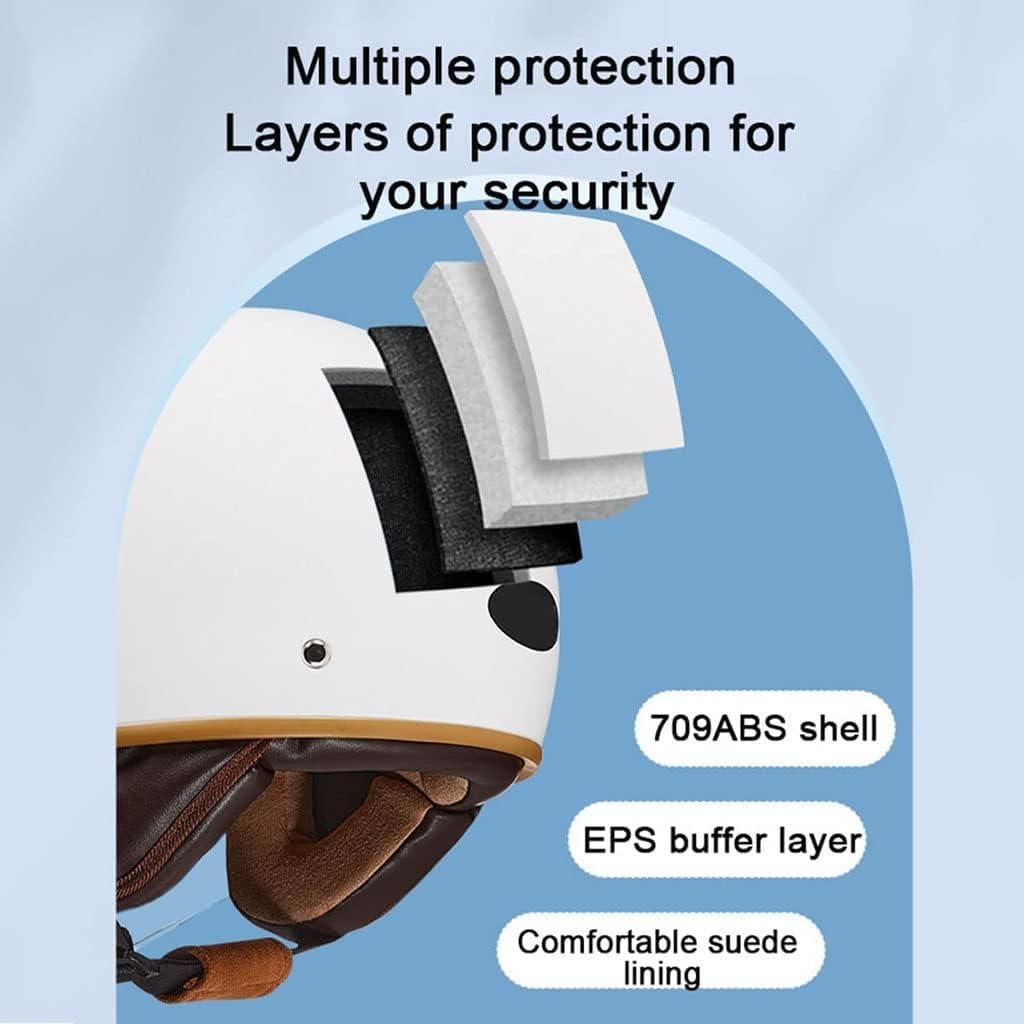 Casco de motocicleta YAGTEYCLL 3/4 con orejas de gato