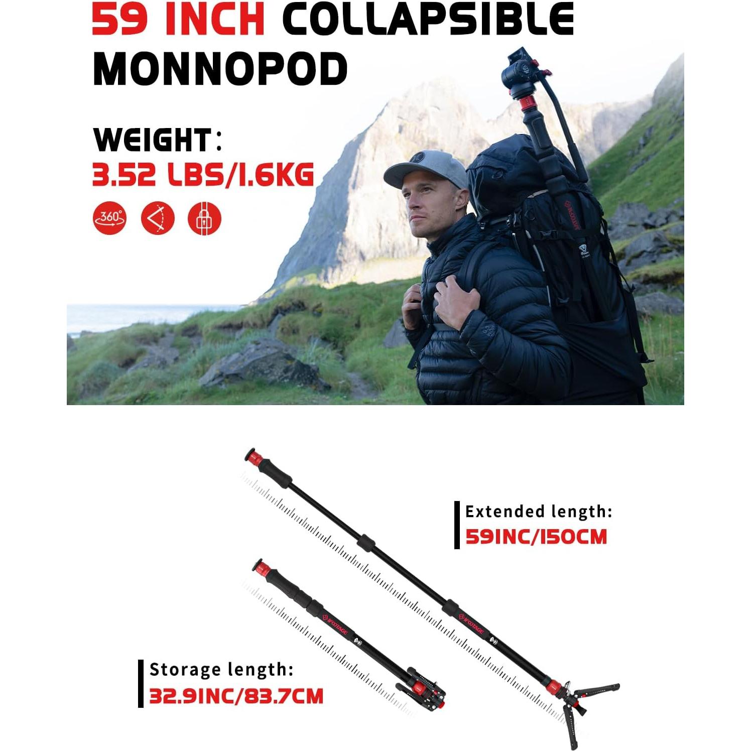 Monopod Profesional IFOOTAGE Cobra 3 A150S, 149.86 cm