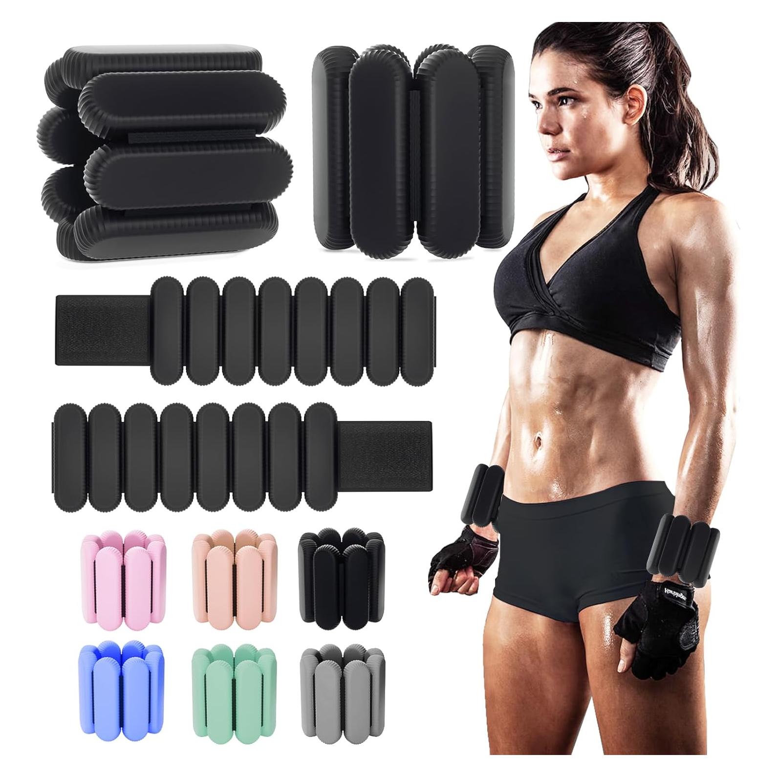 Pesas de Tobillo y Muñeca YOVKOK 0.9 kg Ajustables Negro